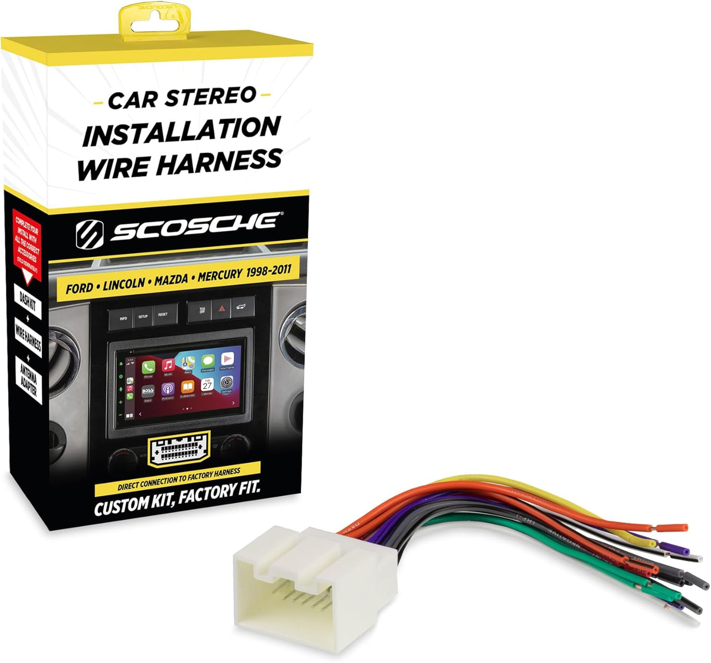 FD16B 1998-2011 Scosche Stereo Wiring Harness Compatible with Select Non-Amplified Ford, Lincoln, Mazda, Mercury