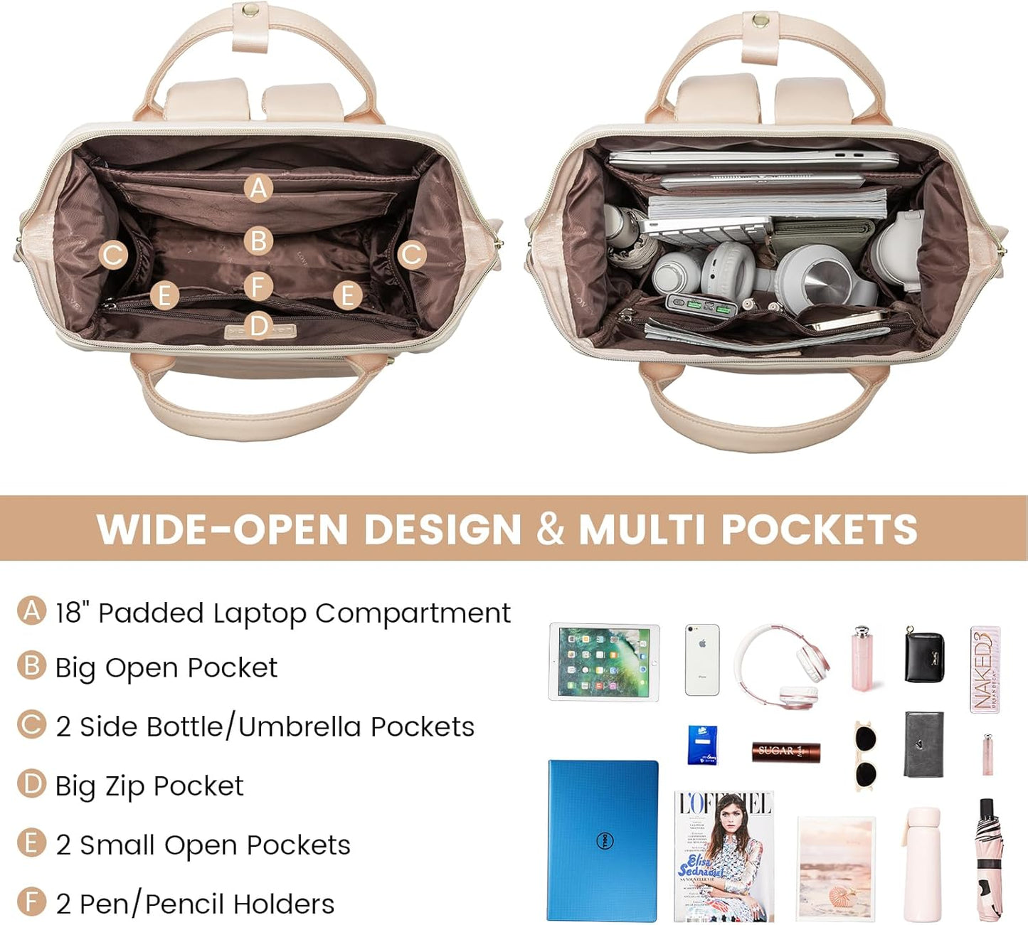 Backpack Women,18 inch Backpack Backpack Backpack LOVEVOOK Leather for Leather Laptop Women,Professional Work Nurse