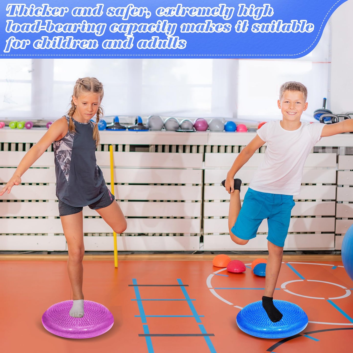Libima 4 Pcs Glitter Wiggle Seat for Sensory Kids Inflated Wobble Cushion Sensory Seat Flexible Seating for Classroom Elementary, Balance Disc for Kids Adult Office Home