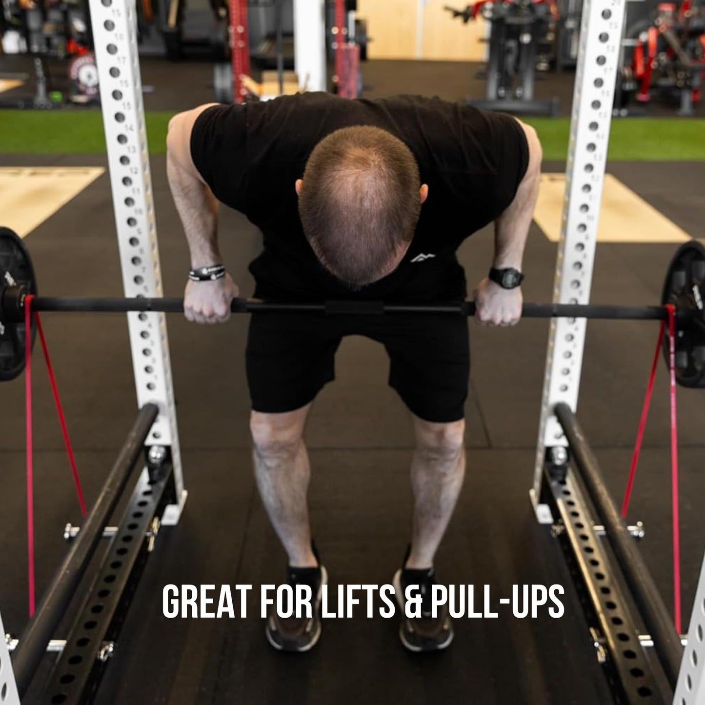 REP Fitness Short Resistance Bands for Strength and Conditioning. Black X-Light Band Pair. 25-65lbs Resistance, 12" Length, 0.85” Wide