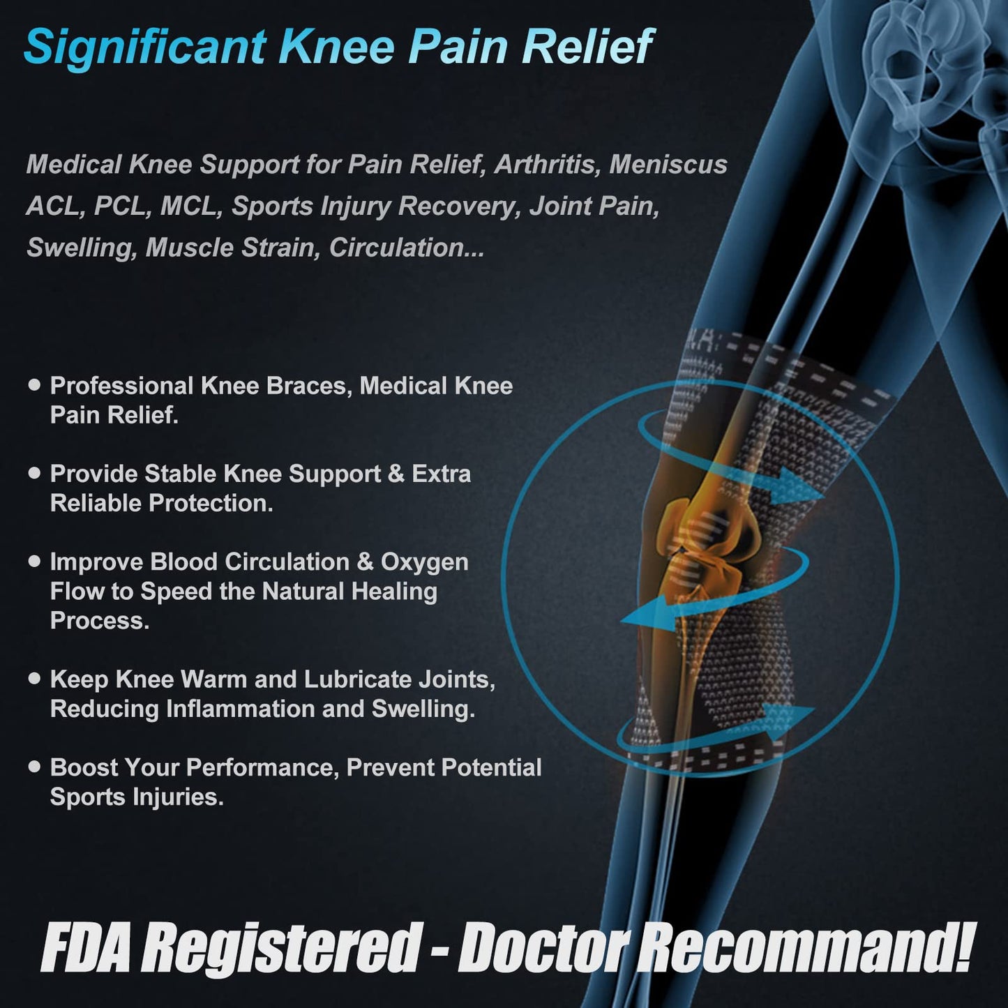 NEENCA Professional Knee Brace, Compression Knee Support with Patella Gel Pad & Side Stabilizers, Medical Knee Sleeve for Pain Relief, ACL,PCL, Meniscus, Injury Recovery, Arthritis, Sports, Workout...