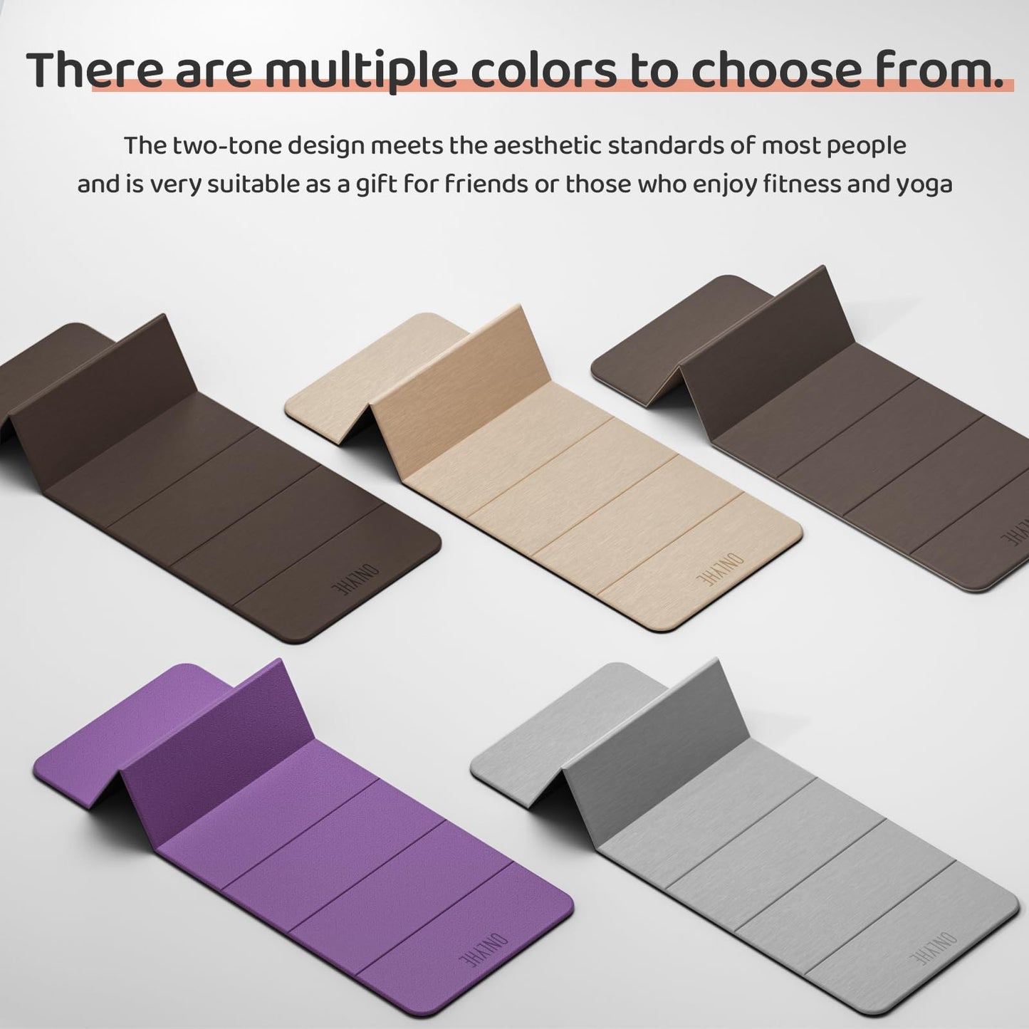Foldable Yoga Mat (12mm) Exercise Mats for Home Workout,Comfortable and Durable,Thick-Portable Folding Mat,Non Slip,Pilates Mat Thick,Outdoor Use,Meditation,Travel,Camping（71"x24" x0.47"） (Purple+ Black)