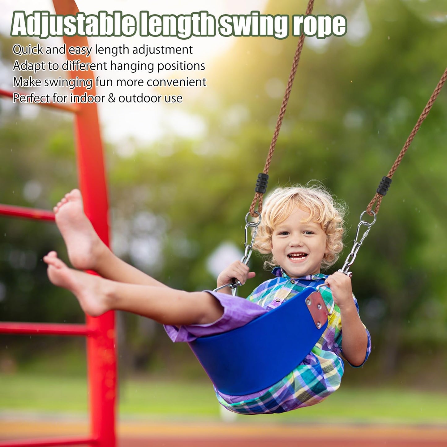 Tree Swing Straps Heavy Duty, Adjustable Tree Rope Swing (2 Pack) - PE Rope Extensions for Outdoor Swings, Hammocks, and Playground Sets - 5.9ft Length (Carrying 410 pounds)