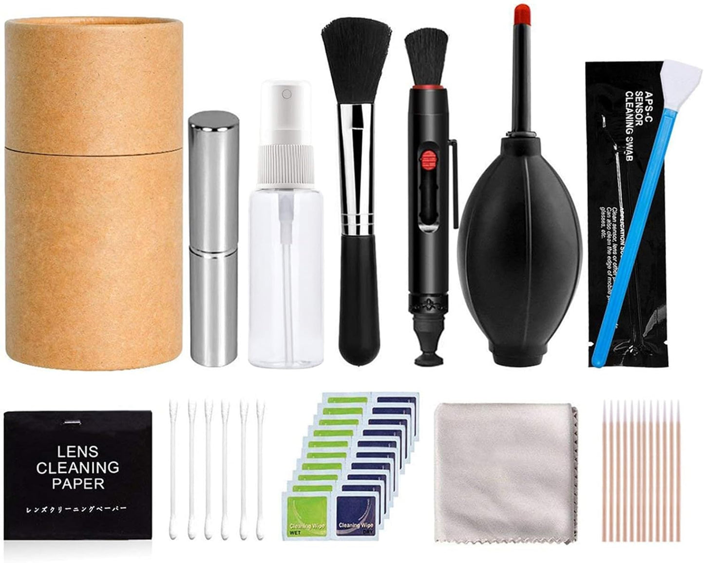 SZYDD 11Pcs DSLR Lens Camera Detail Tools with Storage Box Lens Cloth Wet Wipes Camera Care Supply