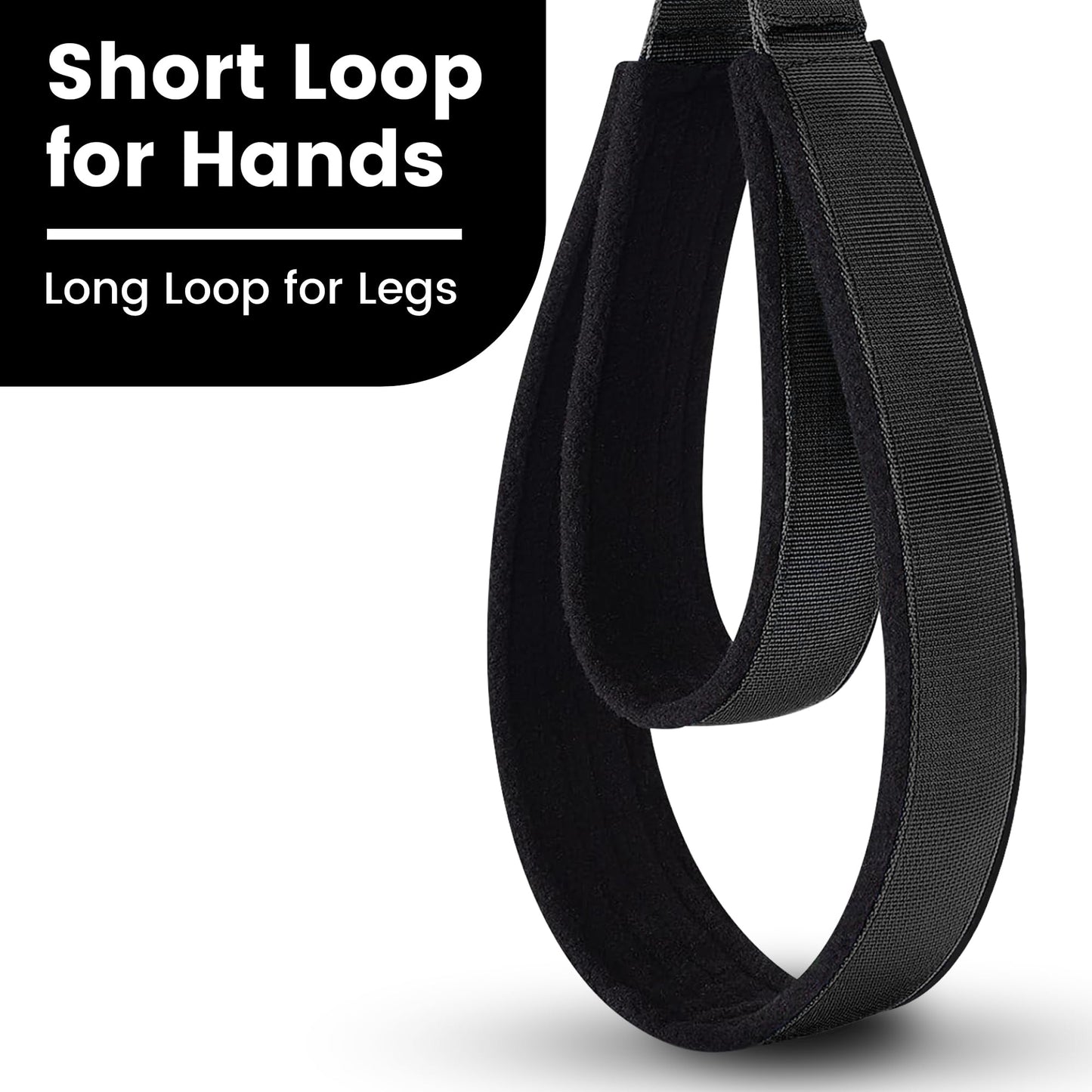 2PCS Pilates Double Loop Strap for Reformer Fitness D-Ring Straps Handle, Yoga Pilates Equipmen D-Ring Exercise Strap for Gym Workout Home (Black)
