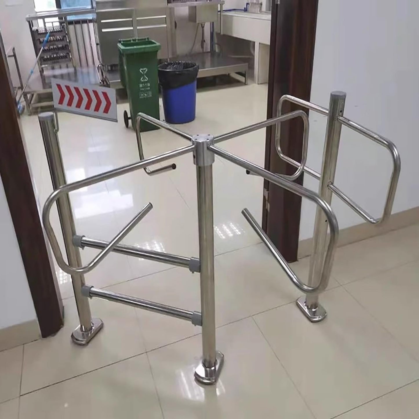 Cross One-Way Turnstile Gate, Manual Entrance and Exit, Stainless Steel Swing Gate for Supermarkets, Factories, Libraries, and Stores(66.9in/170cm)