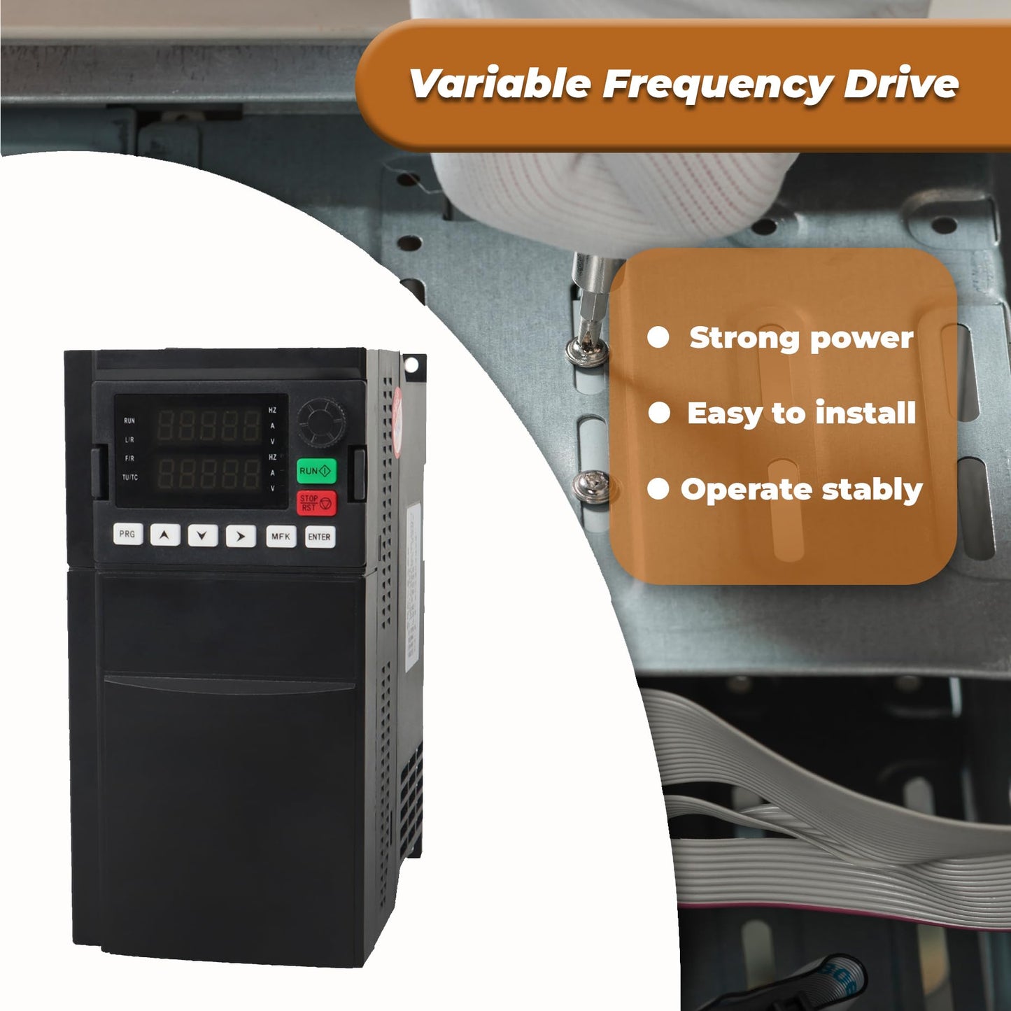 kimllier 7.5KW 10HP Variable Frequency Drive 220V 1 or 3 Phase to 208-240V 3 Phase Converter Motor Speed Controller