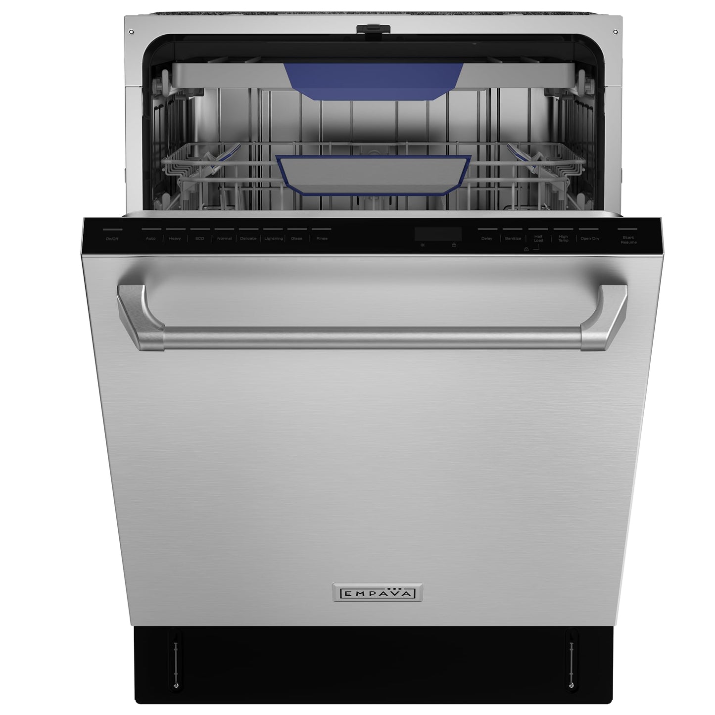 Empava 24 Inch Built-in Dishwasher, Stainless Steel Tub, 15 Place Settings, 8 Wash Cycles, 3 Racks, Dual-Dry System, Top Control, 45 dB Ultra Quiet, Energy Star & UL Certified