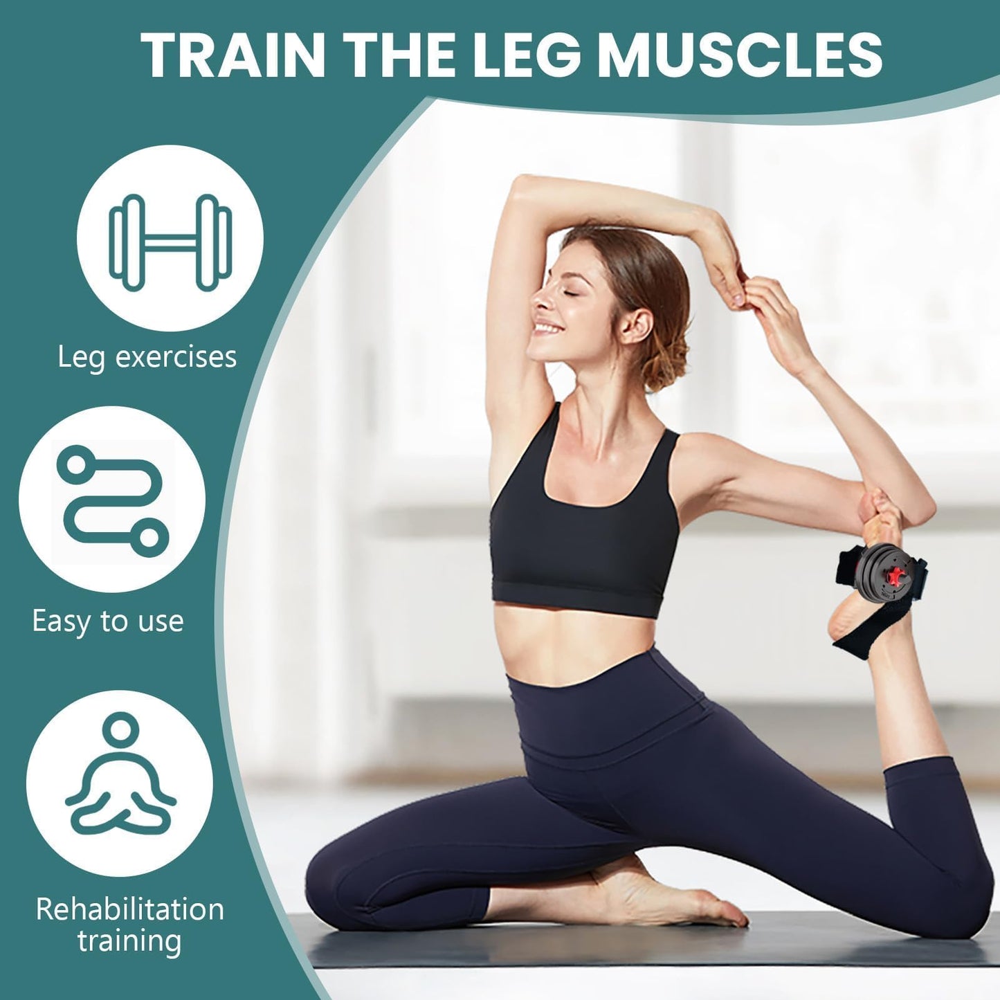 Monkey Dumbbell Foot Attachment, Adjustable Feet Dumbbell Attachment Straps, Tibialis Trainer Strap for Leg Workouts– Leg Extensions, Shin Splint, Hip Flexors, Target Glutes, Hamstring Curls