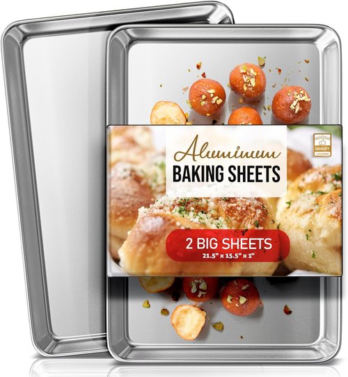 Eatex Aluminum Baking Sheet Set - Nonstick Cookie Sheets for Baking | 21” x 15” Large Pans