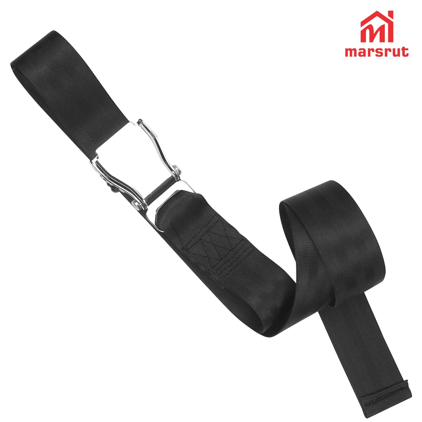 Belt Squat Collar for Nordic Hamstring Curl on Bench, 5.6Ft Long Buckle Strap for Seat Workouts Leg Extension Machines Achieve Stability Comfort Home Exercise Fitness Assisted Muscles Women Men Black