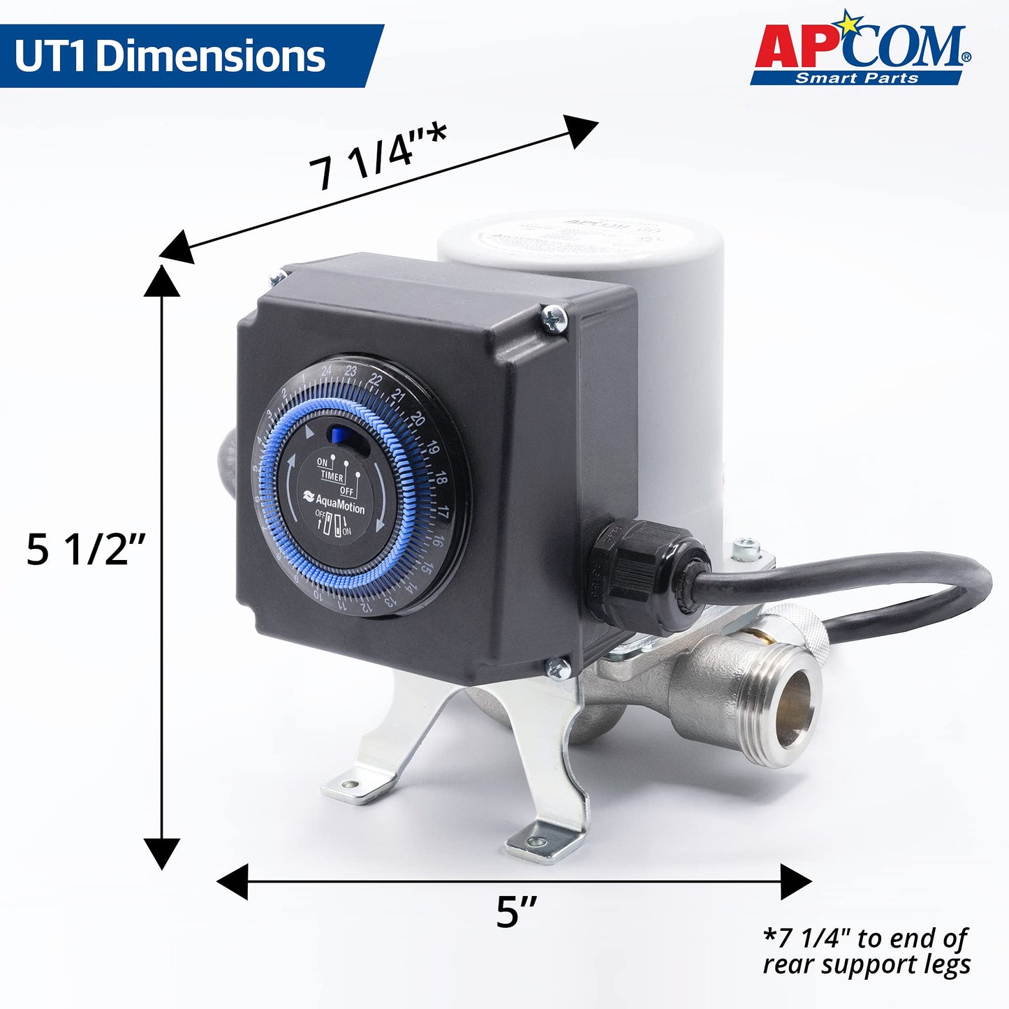 APCOM UT1 Automatic Hot Water Recirculation Pump For Under Sink - Instant Hot Water Recirculating System For Tank Type Water Heaters - Energy & Cost Efficient