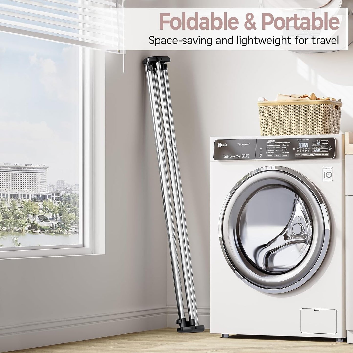TOOLF Clothes Drying Rack - Foldable Stainless Steel Design | Portable Indoor/Outdoor Use, Large Capacity