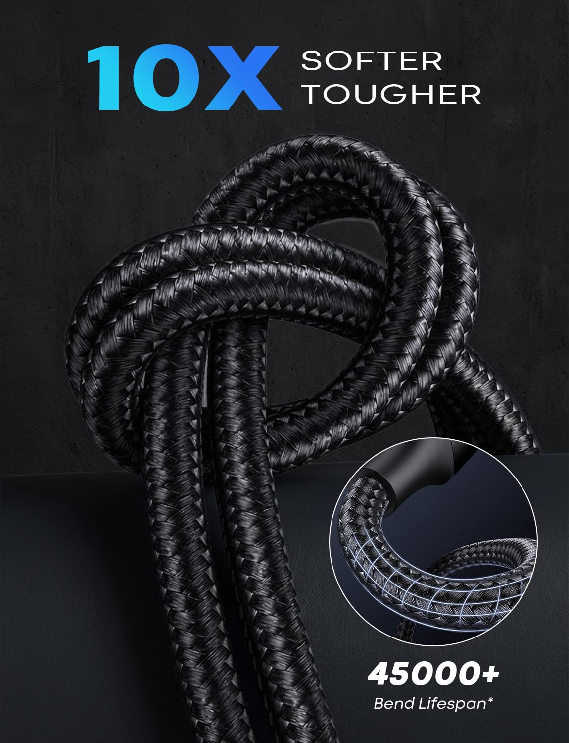 Generic 30 60W Ft USB A to USB C Cable, [Charge Only/No Data] Nylon Braided USB to USBC Charger Cord, Extra Long USB