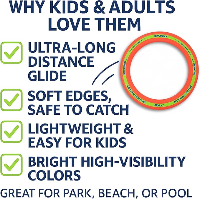 Liberty Imports 6 Pack: Flying Aero Discs Sports Outdoor Pro Flyer Rings - Plastic Toy Ultimate Glider Toss Game for Kids and Adults (11 inches)
