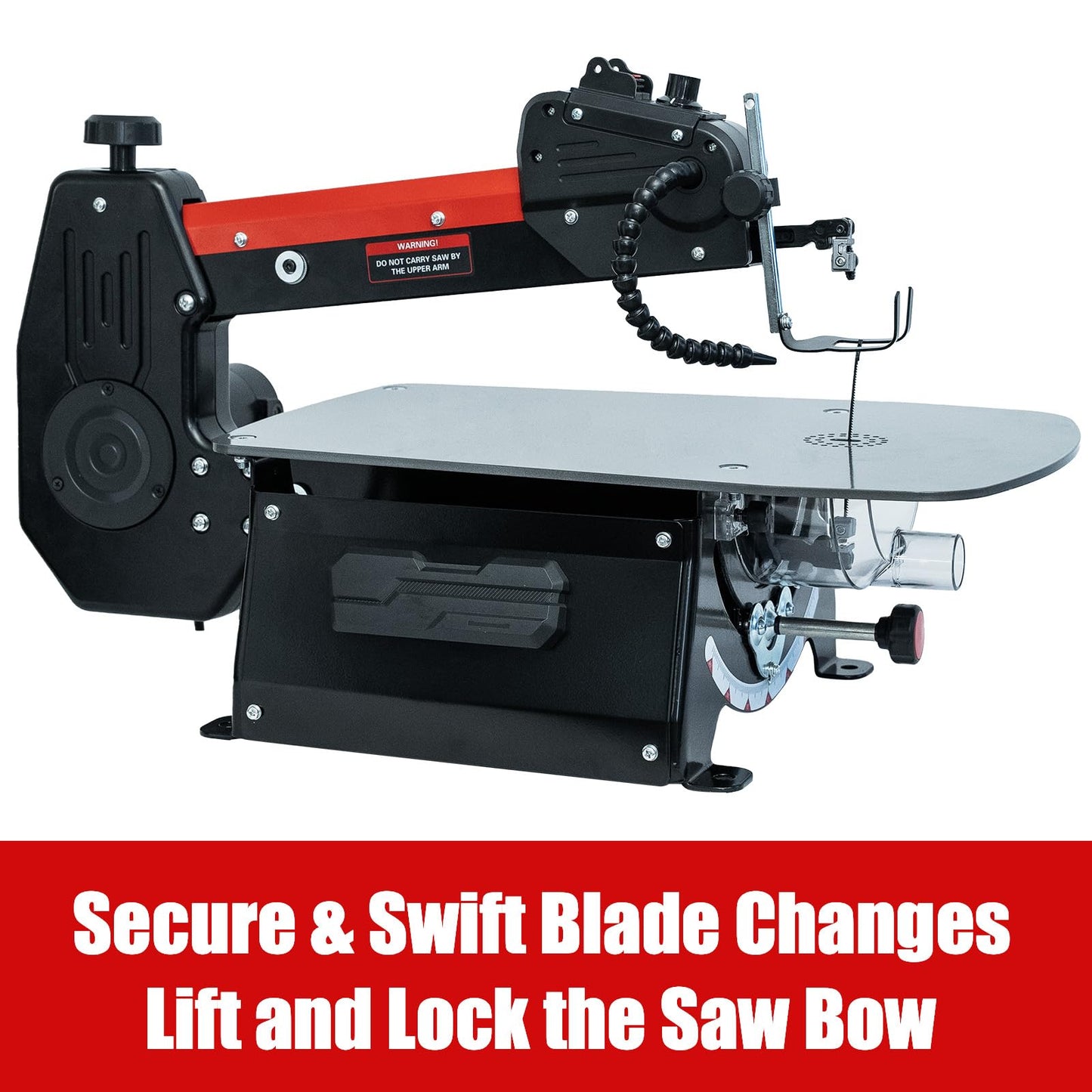 Bucktool 18 Inch Variable Speed Scroll Saw, 1.3A Power Scroll Saws for Woodworking with Rotating Saw Arm, 15 TPI Pinned Blade, 18 TPI Pinless Blades for Craftsman, Crafting, Craft