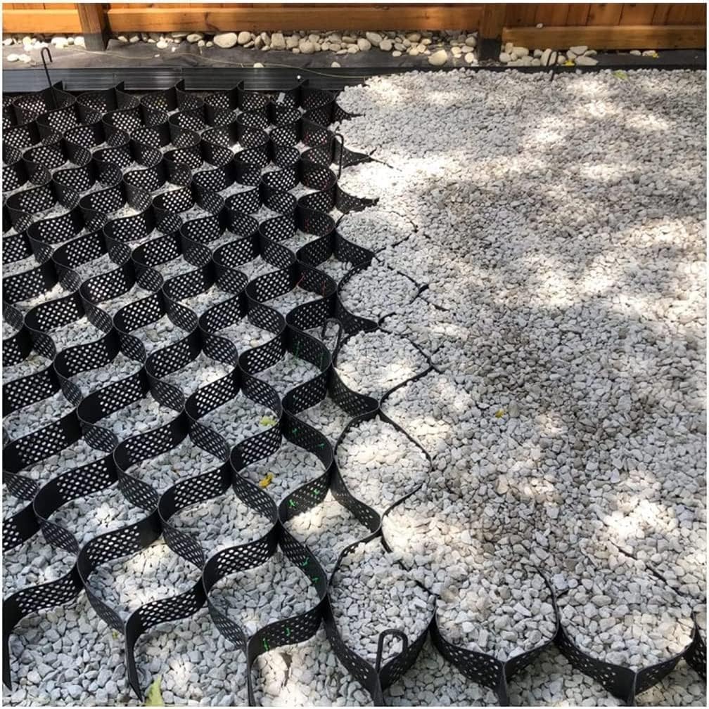 MYOYAY 4" Gravel Grid 9.8x16.4 ft Depth Geo Ground Grid 1885 lbs/sq ft Tensile Strength Geo Cell, Expandable Geogrid Stabilization System for Parking Lots, Slope Driveway, Garden, DIY