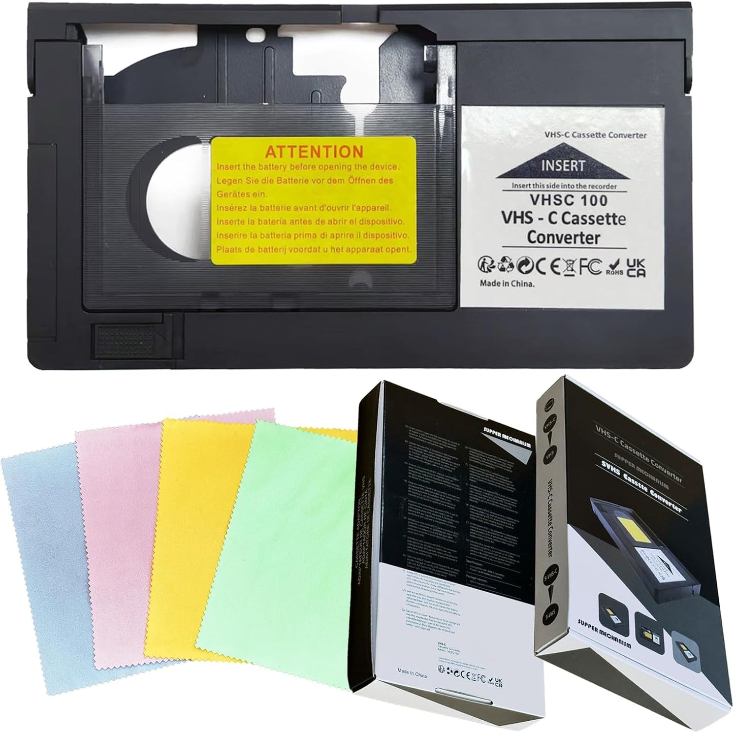 BECBOLDF Cassette Cassette 8mm Hi8 4 VHS-C Adapter Compatible with VHS-C SVHS Camcorders Motorized VHS Converter Not