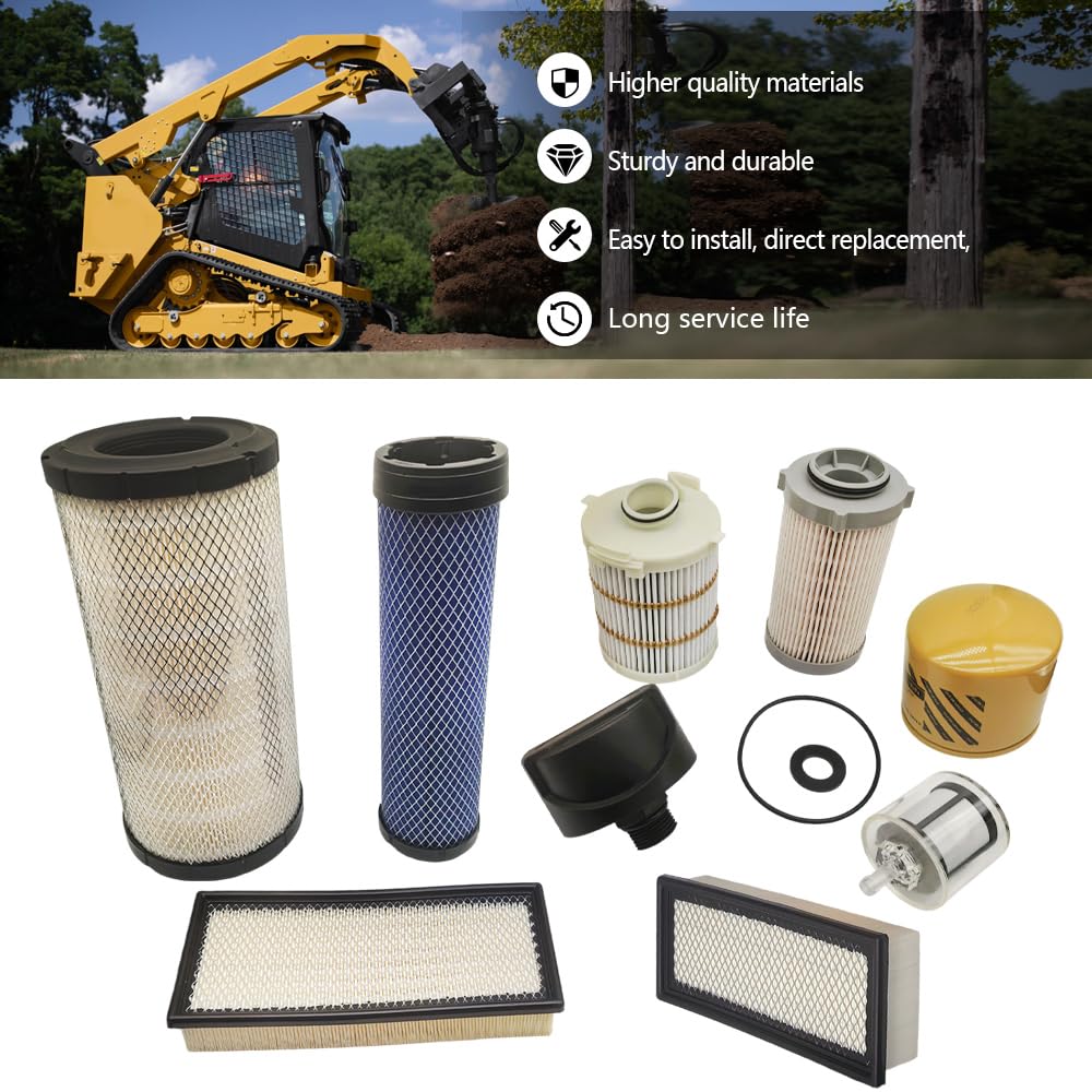 1000 Hours Maintenance Filter Kit, Fit for CAT 236D 242D 246D 259D 279D 289D 299D 299D2 262D 272D 272D2 257D, Complete Oil Change Service Filter Kit