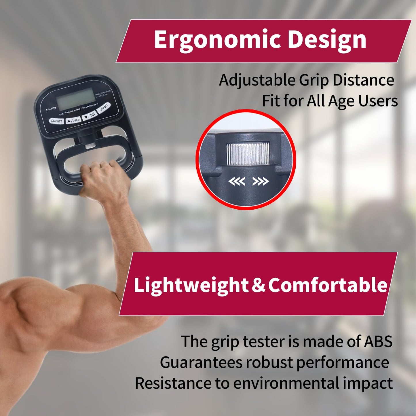 AHTAPFON Grip Strength Tester Trainer Set-Electronic Hand Dynamometer of 396lbs ＆ Solid Metal Grip Strengthener -Adjustable Resistance of 165lbs-5×Heavy-Duty Springs,Fit Sport Home Gym Workouts