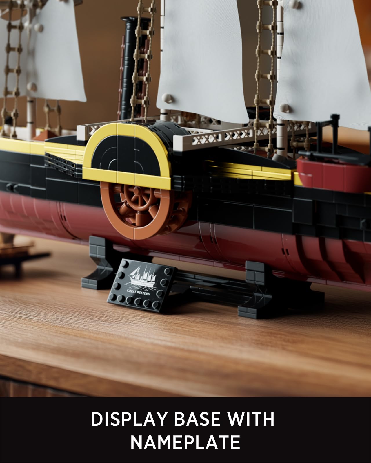 Nifeliz Great Western Ship Model Building Set, Steamship Model Kit for Adults, Collectible Boat Model for Display, Gift for Ship Enthusiasts (1948 PCS, NF10346)