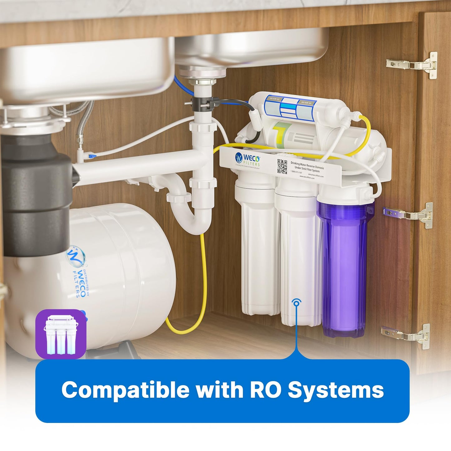 Pressurized Water Storage Tank - Reverse Osmosis Water Tank with Stainless Steel Connections and Ball Valve - Water Filtration System Storage Tank 6 Gal & appx. 3.6 Gal Usable Capacity (ROT-6-W)