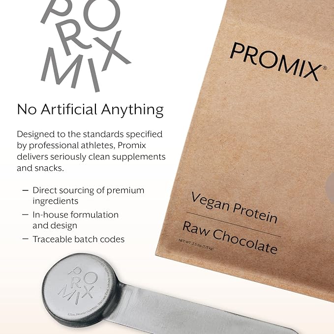 ProMix Nutrition Plant-Based Vegan Protein Powder, Raw Chocolate - Pea Protein & Vitamin B-12 - ­Post Workout Fitness & Nutrition Shakes, Smoothies, Baking & Cooking Recipes - 5 Pound (Pack of 2)