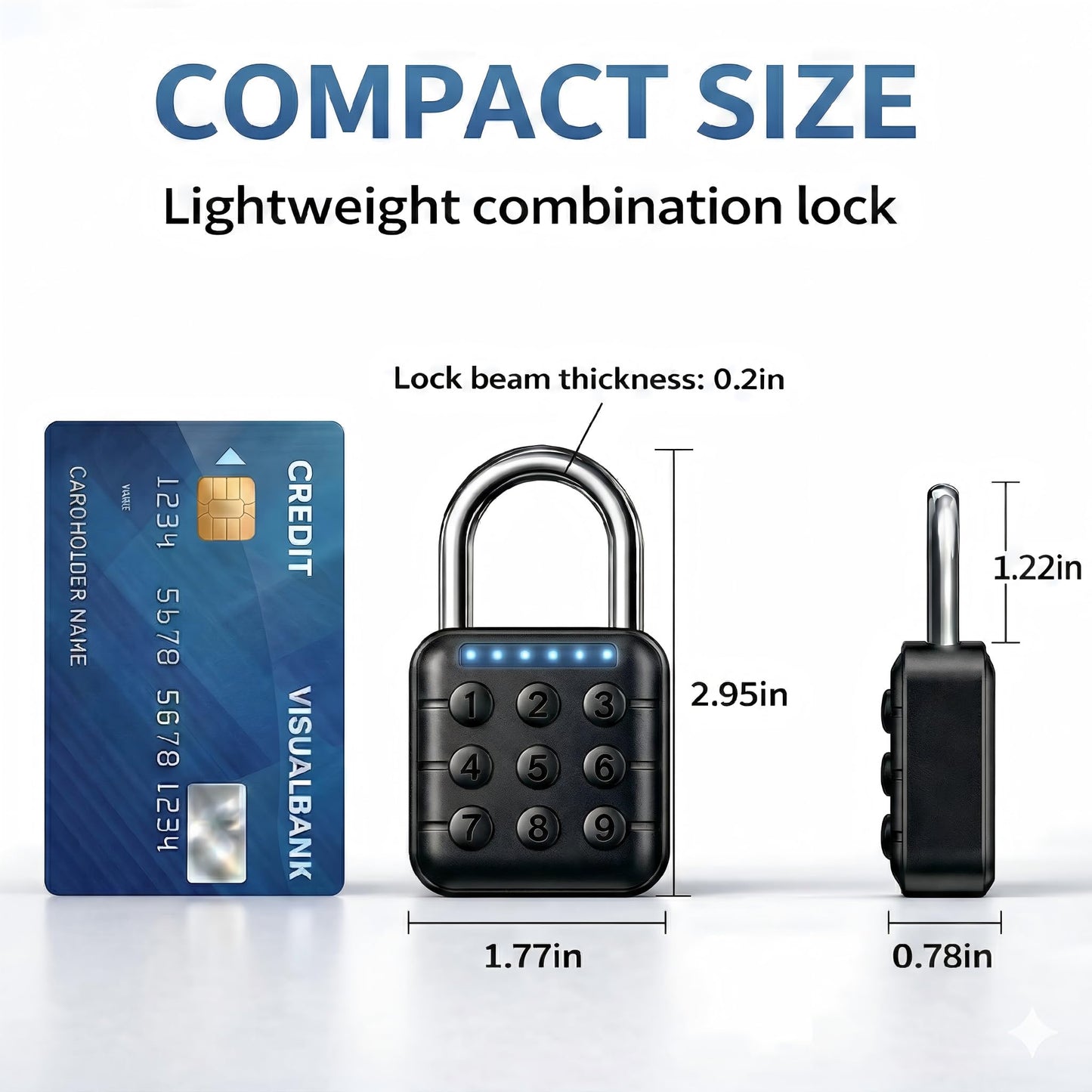 TLYITU Combination Padlock – Combination Lock with 6-Digit Code, Digital Padlock with Keyless Entry, IP67 Waterproof Zinc Alloy Lock for Locker, Gym, Travel, Outdoor, Gate (Black)