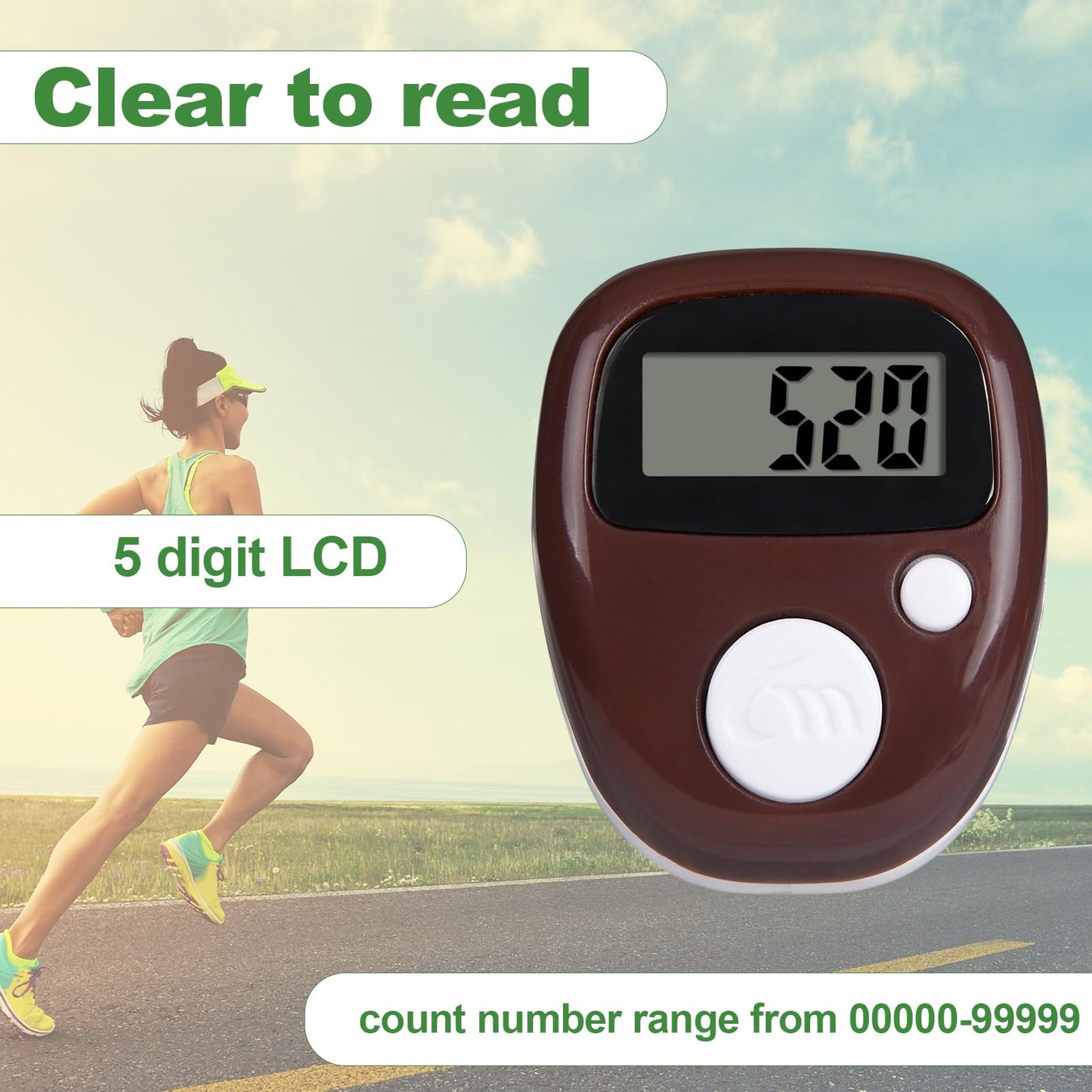 WEIMELTOY Electronic Finger Counter Clicker Counter with LED 5 Digit LCD Tally Counter Direct Wear Counting for Knitting/Golf/Coaching/Goods/Counting/Lap Etc 6 Pack(with Spare Battery)