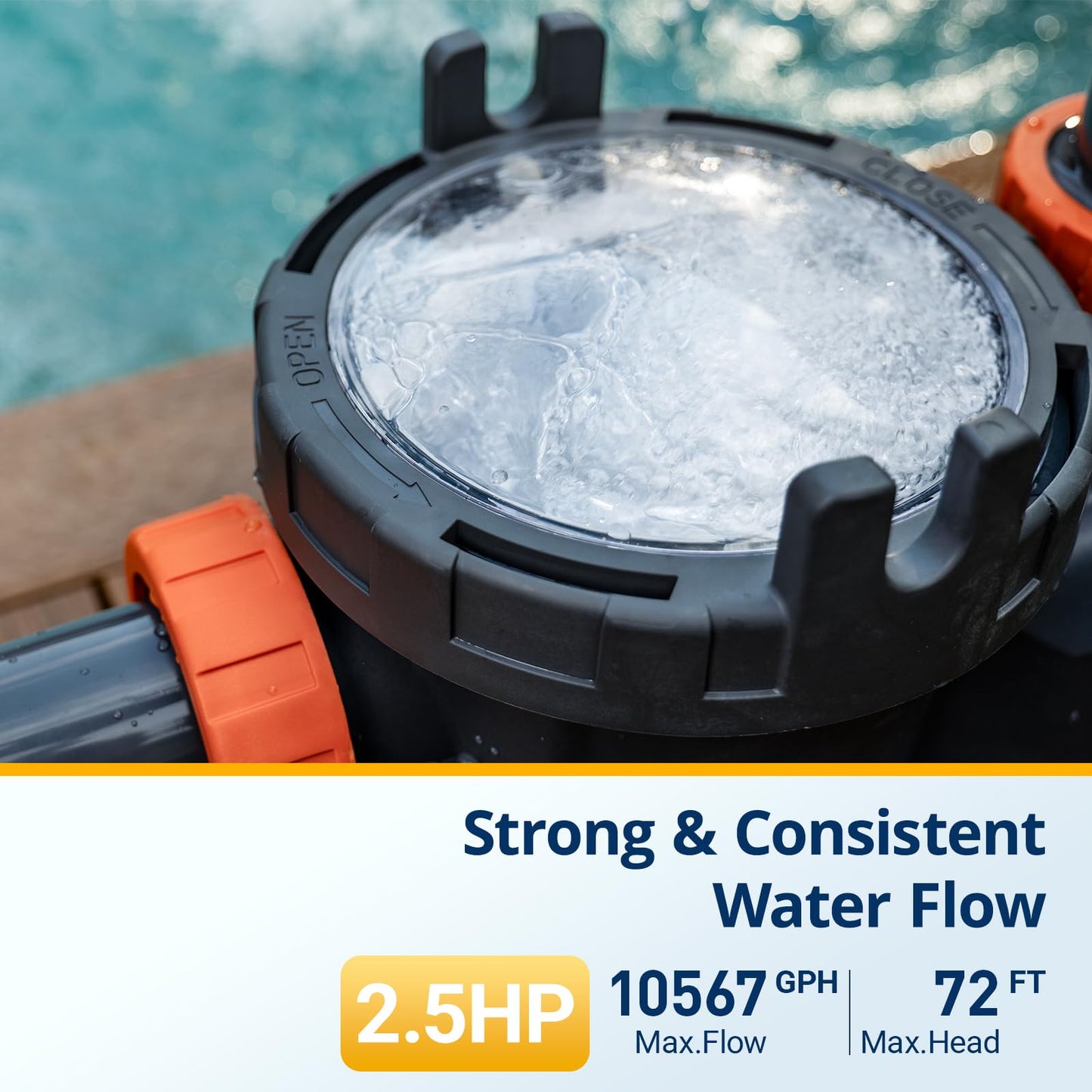 Varpoolfaye Variable Speed Pool Pump Inground, 2.5 HP Above Ground Pool Pump, 220V-240V,10567 GPH Energy-Efficient Self Priming Swimming Pool Pumps with Timer