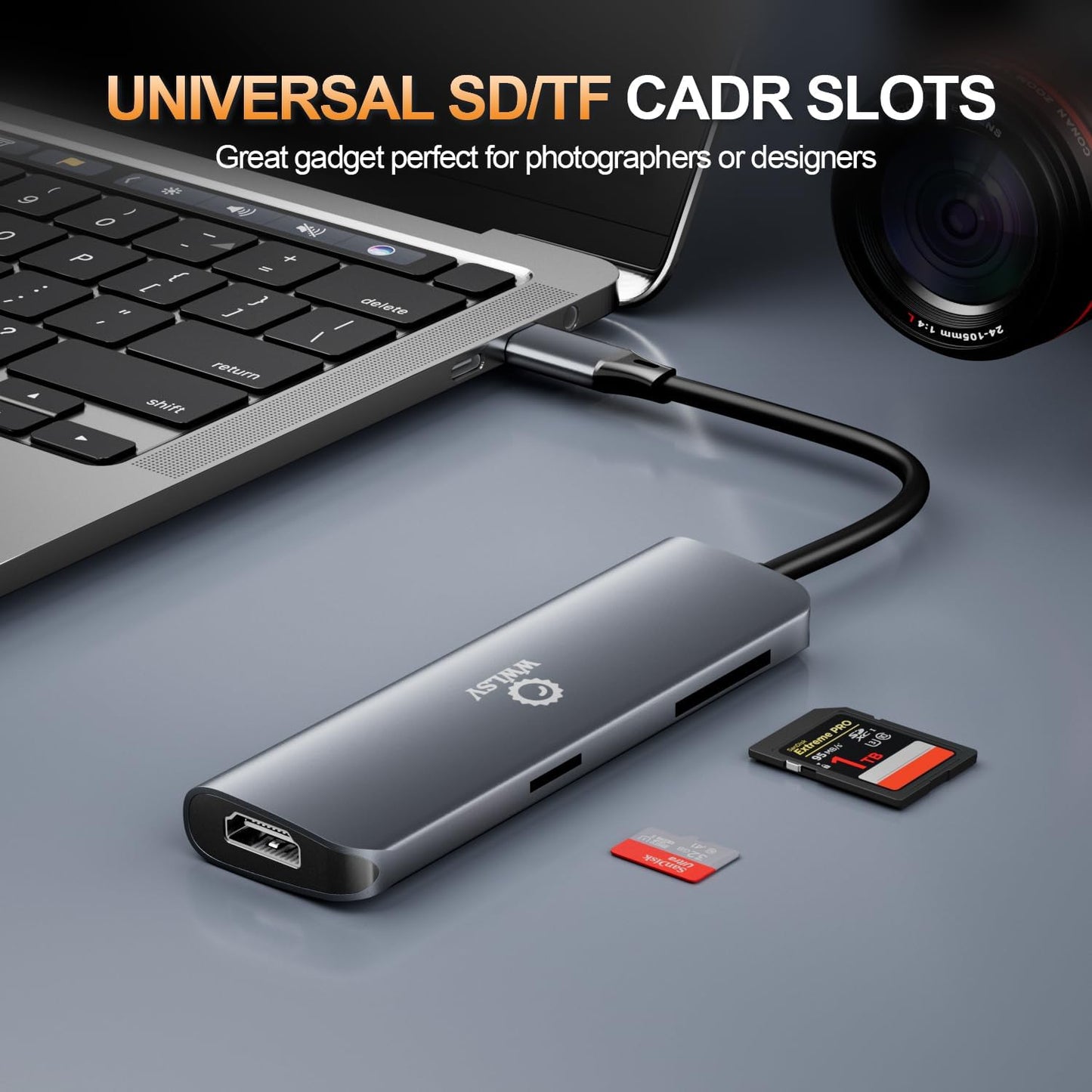WWLSV 8 1 4K@60Hz 3.0/PD USB C Hub Multiport Adapter for MacBook/Dell/HP/Lenovo, in Laptop Docking Station with HDMI