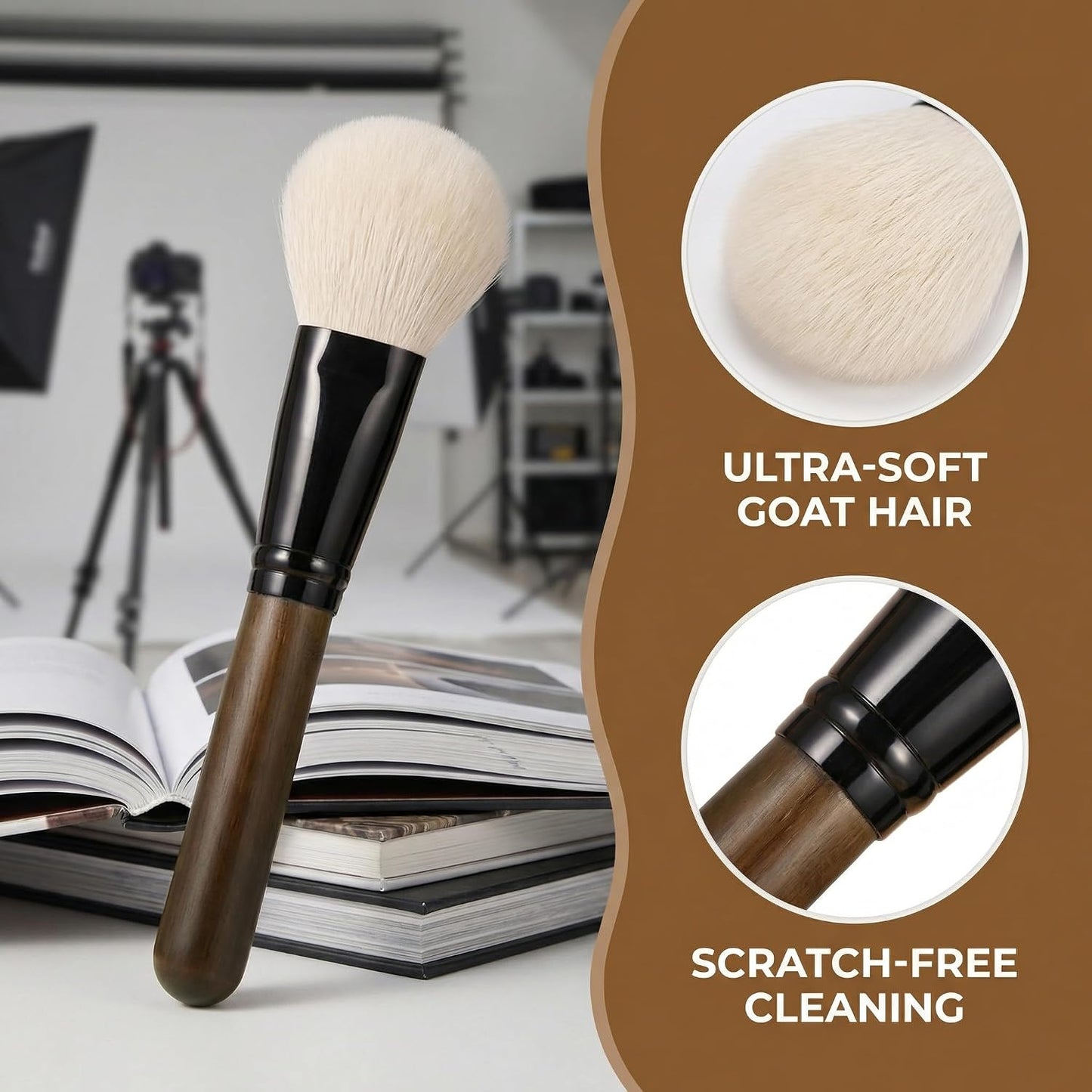 ZGGAZCA Lens Brush Camera Cleaning Kit for Lenses and Screen Goat Hair Cleaner Pen for DSLR Camera Computer Screen Soft