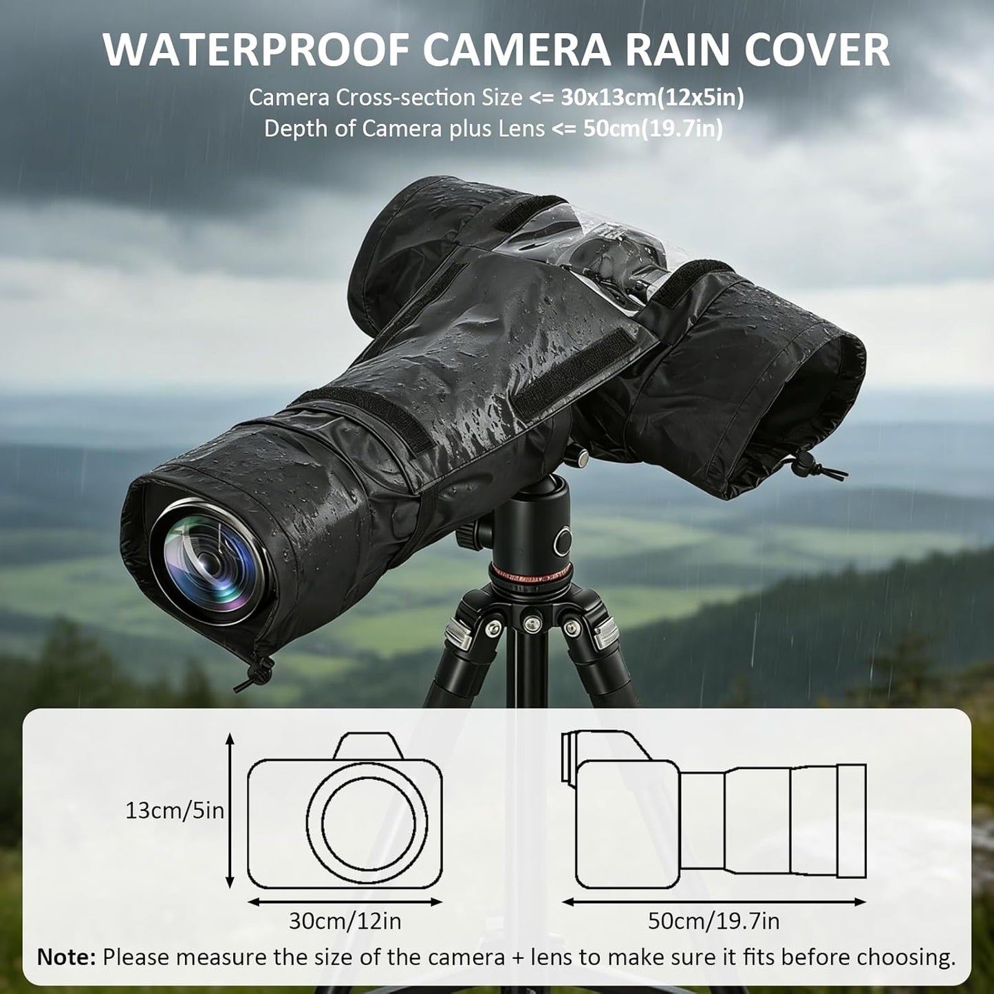 Fizentia Professional Waterproof Camera Rain Cover,Universal DSLR Camera Protector for Outdoor Photography