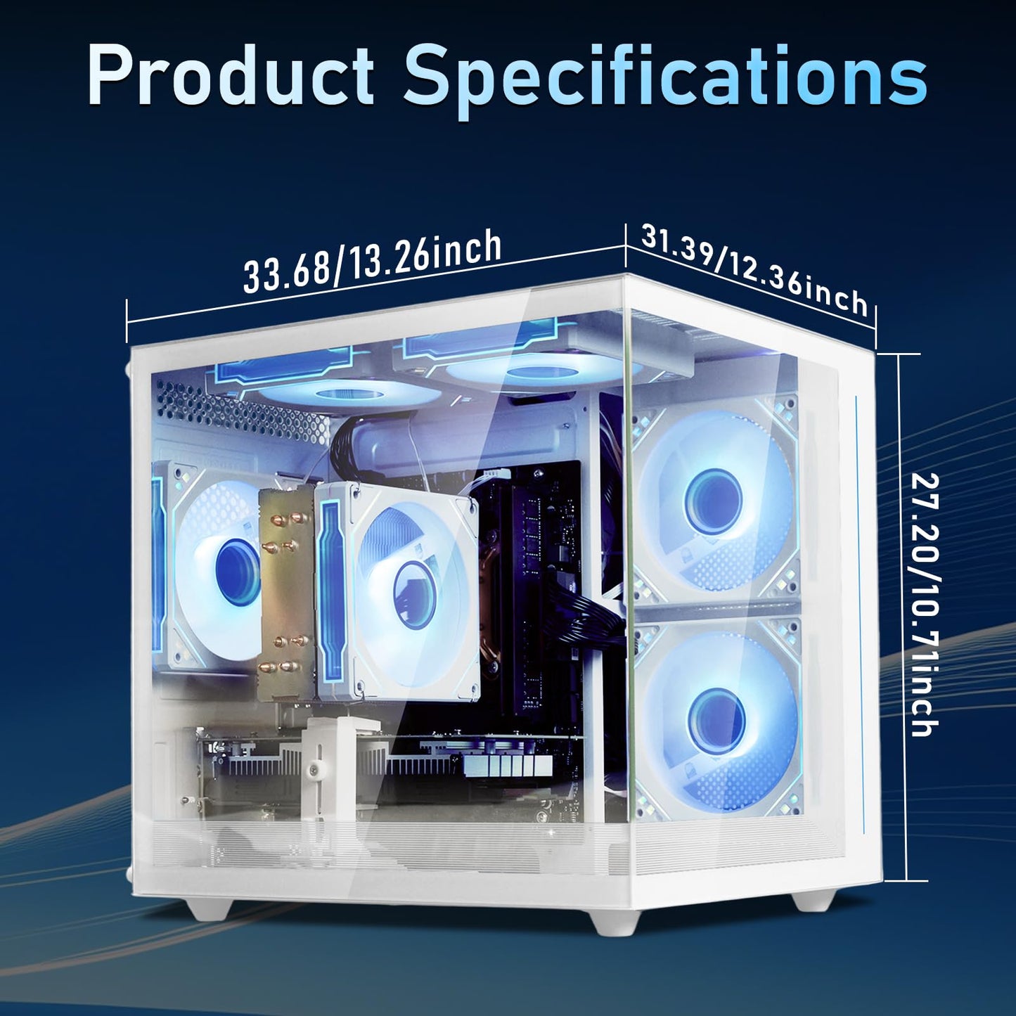 suevery Pre-Built Gaming PC | DDR4 16G RAM | AMD Ryzen5 5500 6Cores 3.6G Up to 4.1G | M.2 512G SSD | RX 6500XT 4G | WiFi 6 White Desk top Computers 4K Pro