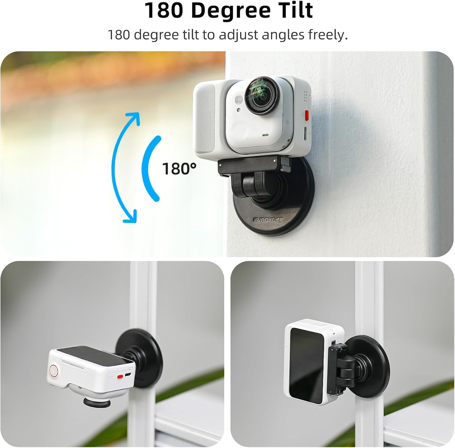 Yufeizi Insta360 180 Magnetic Mount for Go Ultra Accessories, with Quick Release Mount Adapter, Angle Adjustment Strong