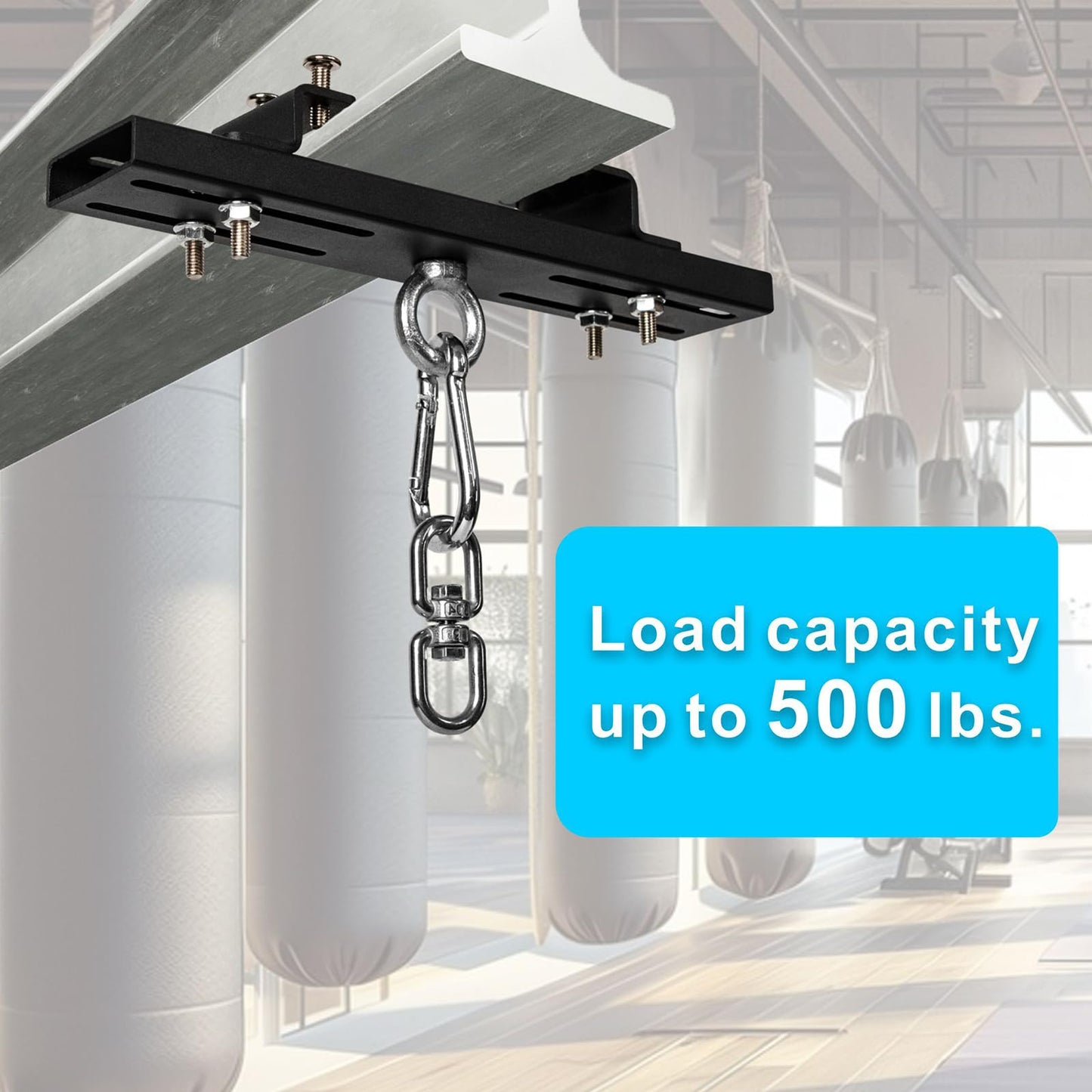 YZZHAJ Heavy Duty Steel Beam Hanger, Punching Bag Hanger Mount I-Beam, Dual-Track I-Beam Heavy Bag Mount Hanger for Boxing Muay Thai Training,Aerial Yoga Swing & Hammock
