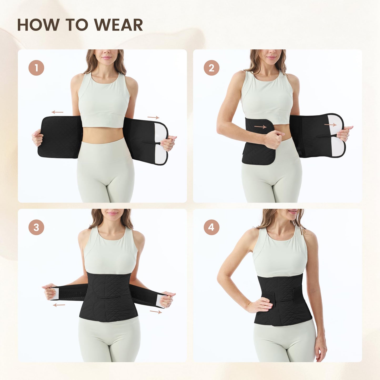 Allaugh Postpartum Belly Band for Women: Abdominal Binder Post Surgery C Section, Soft Fabric Abdominal Wrap for All Day, Comfort Non-Itchy, After Birth Recovery Back Support & Diastasis Recti Repair
