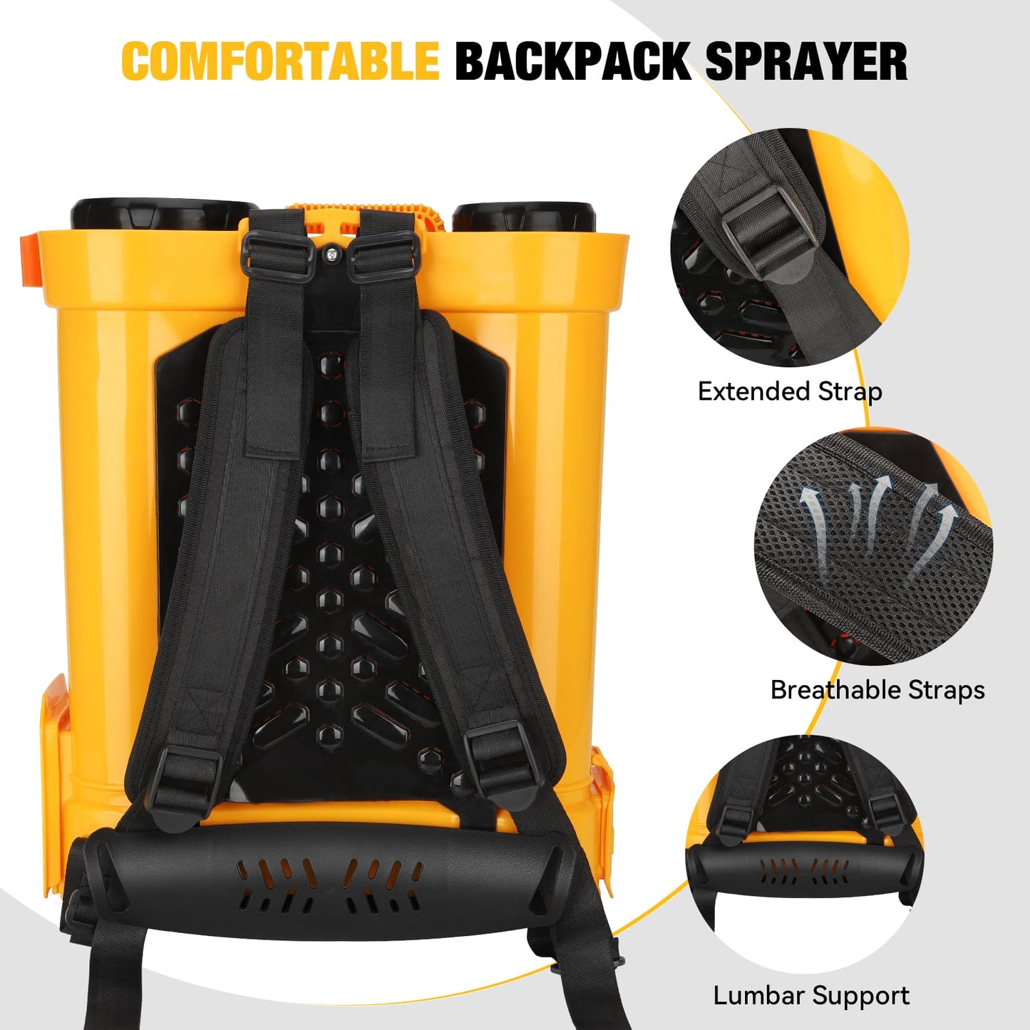 Battery Powered Backpack Sprayer for De-walt 20v Max Battery, 5.3 Gallon, 100 PSI Electric Weed Sprayer, Yard Graden Sprayer with Telescopic Wand, 7 Nozzles, Backpack Sprayer 20v(Battery Not Included)