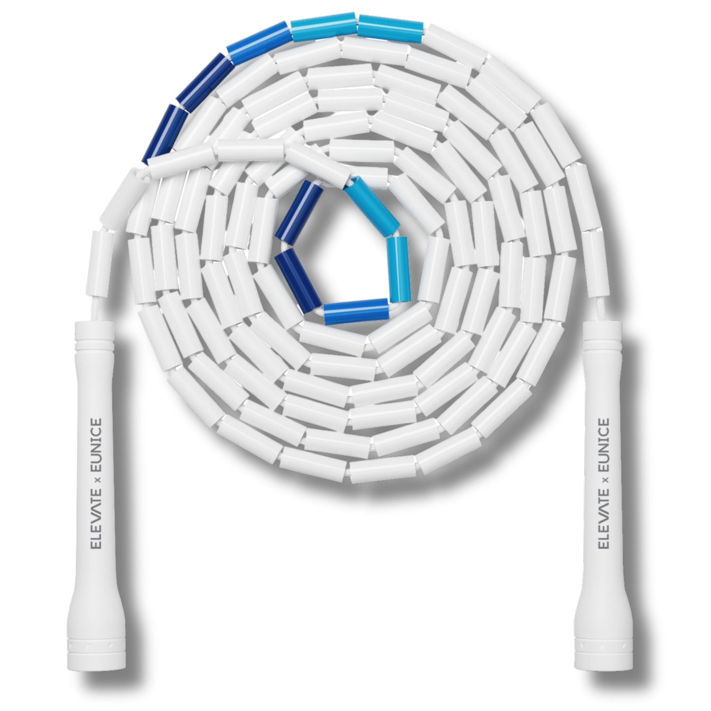 Elevate Rope Professional Beaded Jump Rope - 3m Adjustable, Quality Beads & Poly Cord - For Freestyle, Cardio & Tricks - All Levels & Indoor/Outdoor Use (Frost)