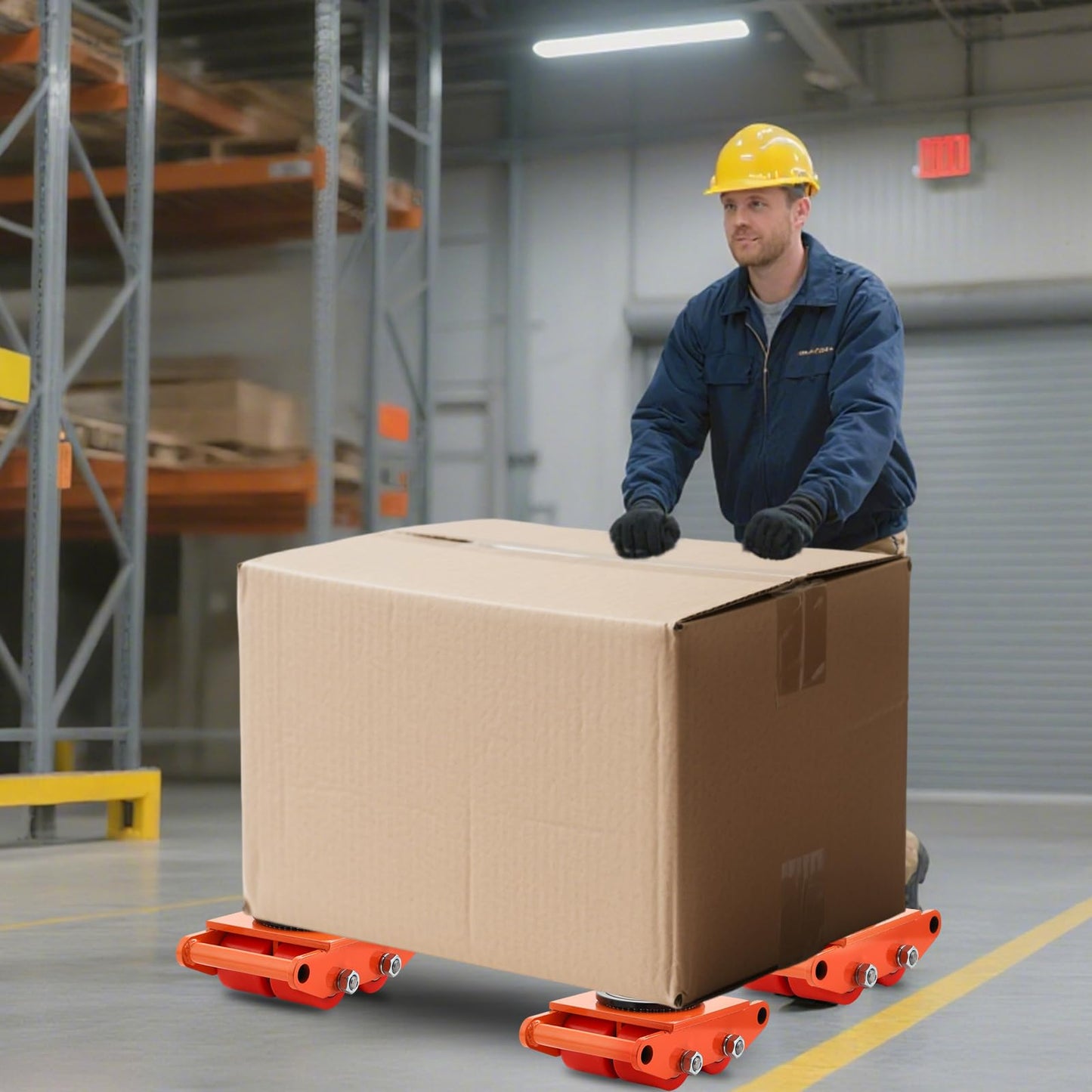 Garvee Machinery Mover Industrial Heavy Duty Skate Dolly with 4 Wheels & 360° Rotation Non-Slip Tray for Containers, Heavy Tools, Jobsite Box for Domestic and Industrial