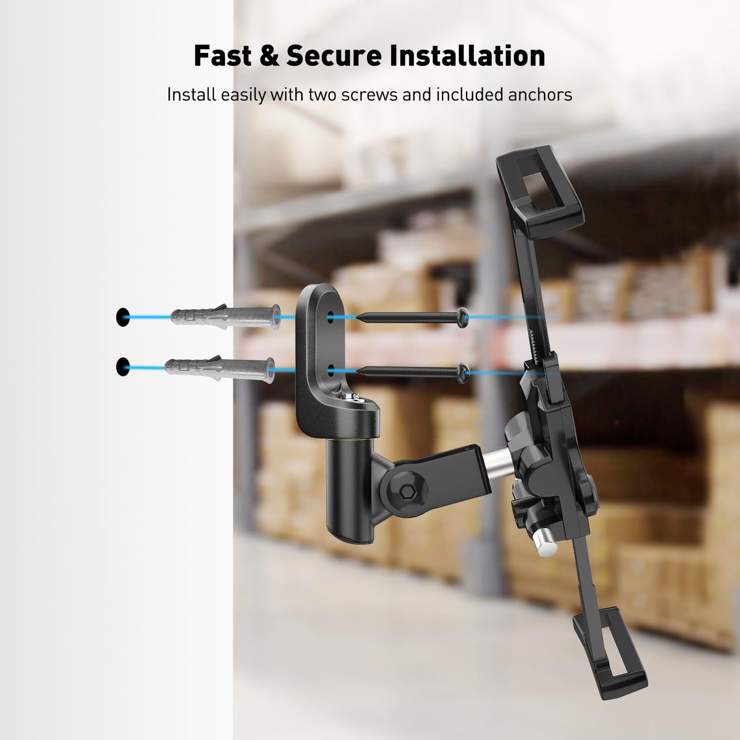 AboveTEK Anti-Theft iPad Wall Mount with Lock & Key, 360° Rotating Tablet Holder for 7.9"–14.6" Devices, Heavy-Duty Aluminum & Steel Kiosk Mount for POS, Restaurant, Retail & Business Displays