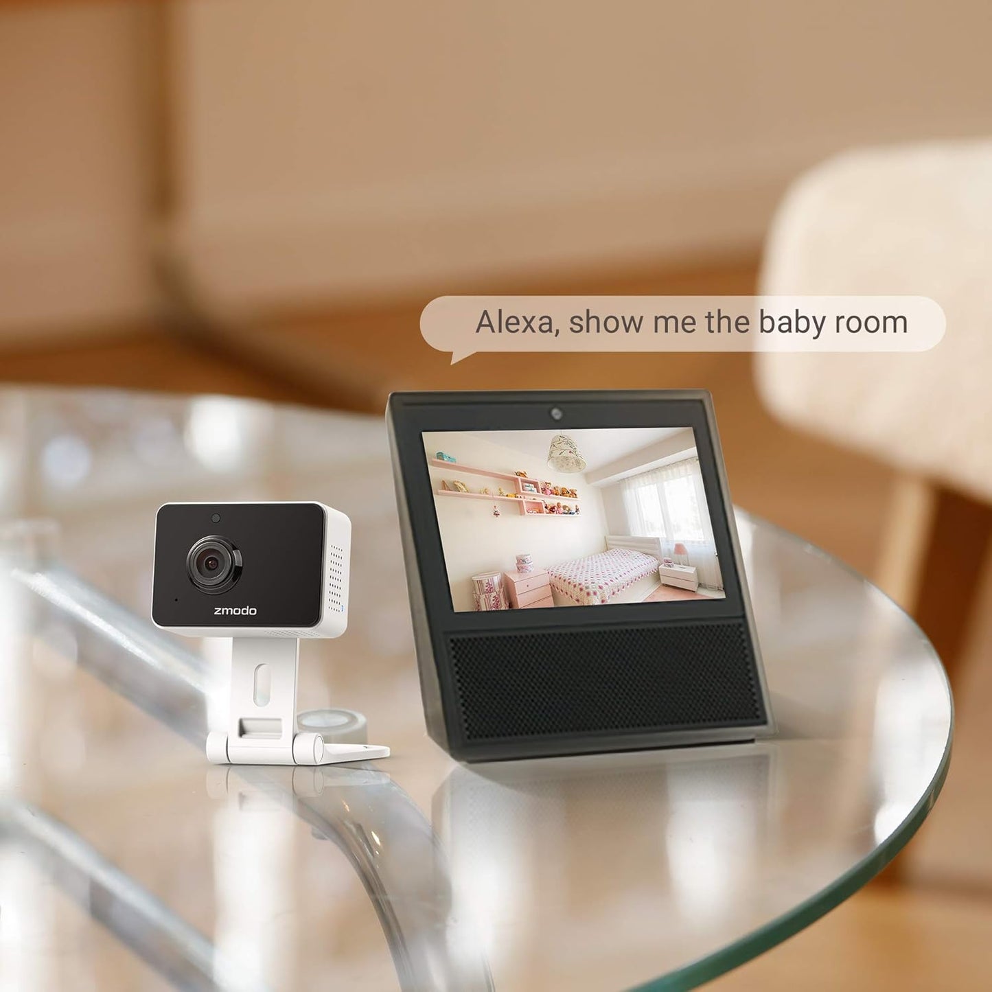 Zmodo 1080p (2 Pack) Mini WiFi Pet Camera Two-Way Audio Smart Home Camera with Night Vision, Compatible with Alexa