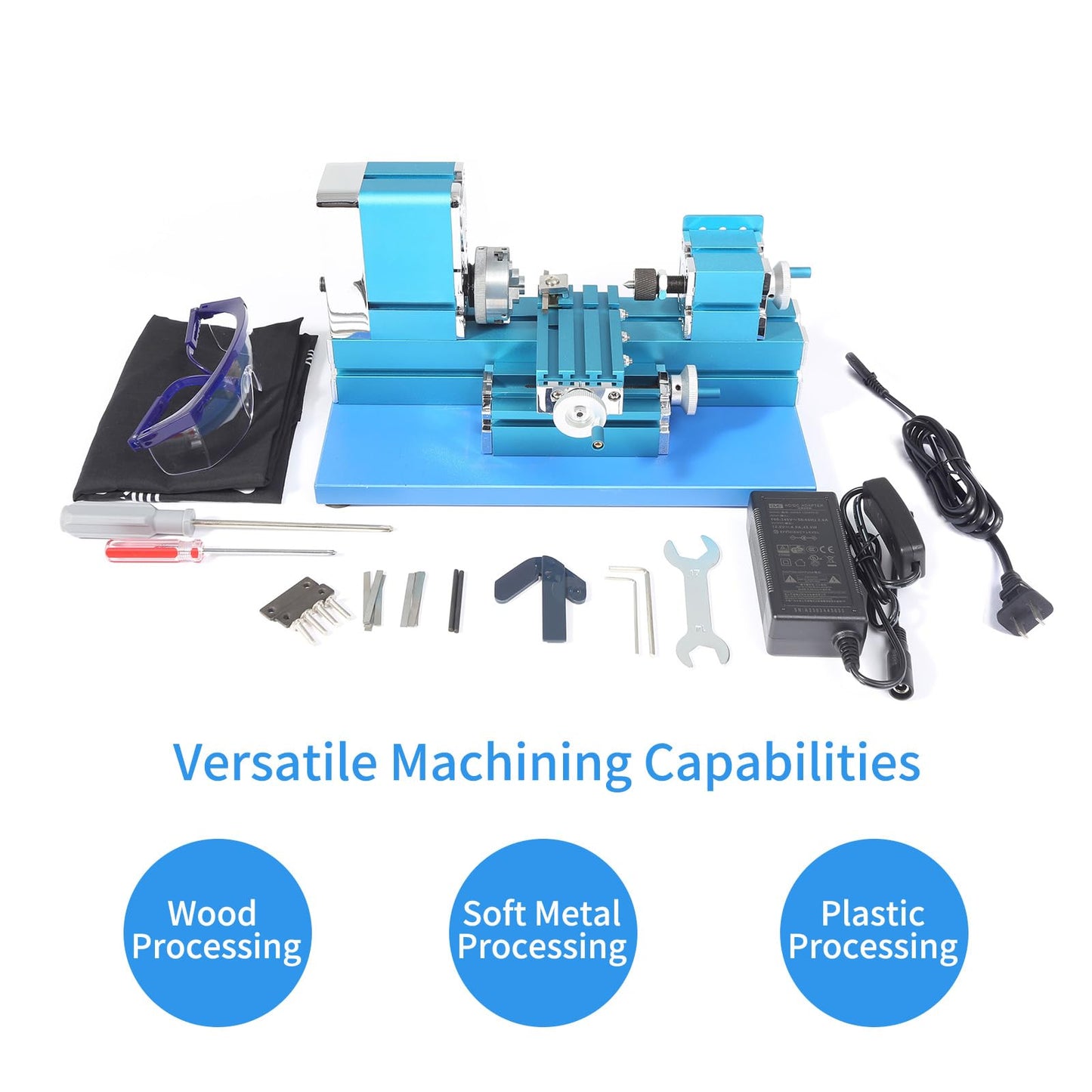Power metal lathes (24, Watts),Hobby use, small size, mini metal lathes, garage workshop tools,timber metal friendly,W103MA