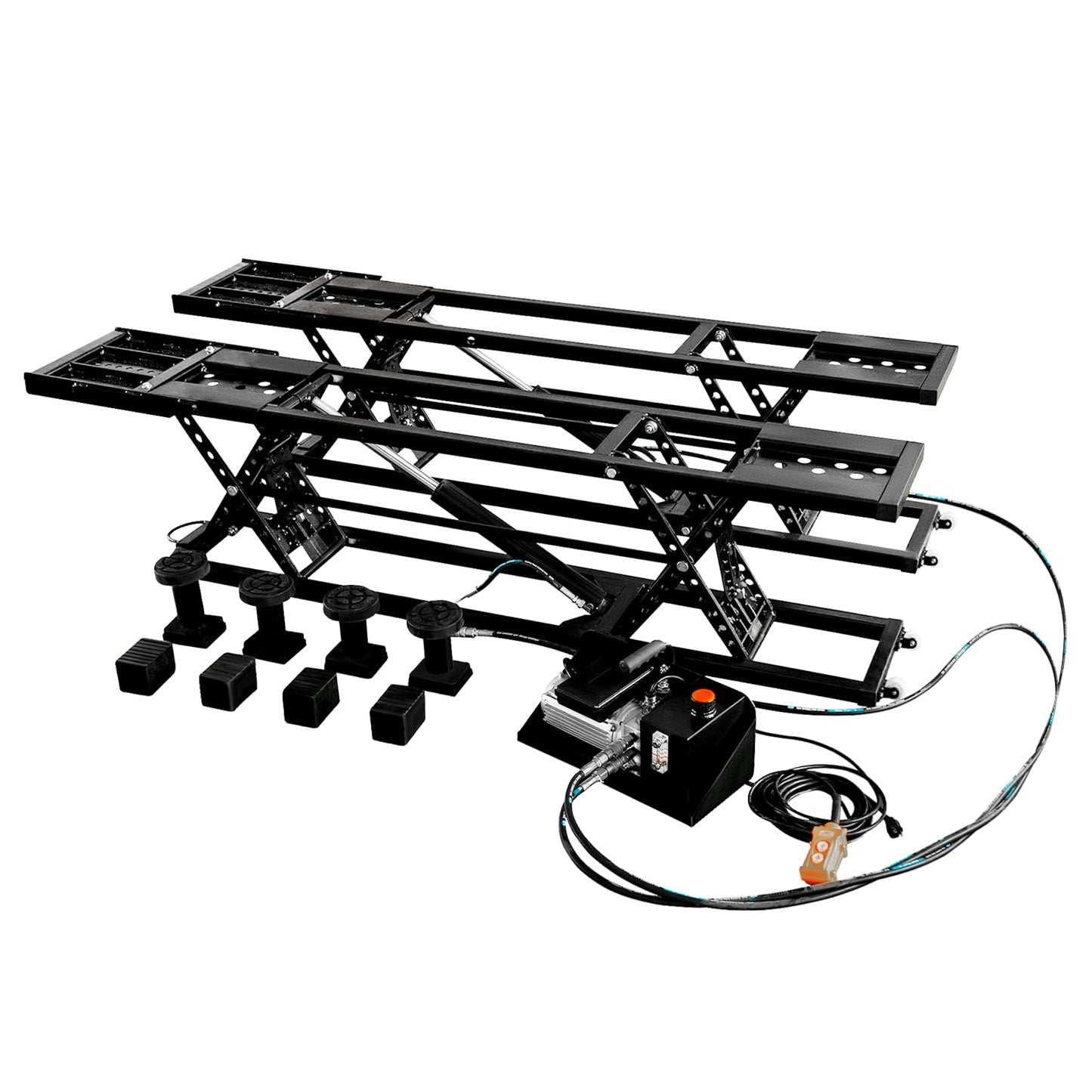 Albott 5000 LBS Portable Car Lift, Adjustable Quick Jack with 26" Max Height, Locking Levers, 25–30s Fast Cycle, Scissor Lift for Sedans in Garage or Shop, Foldable Design & Wheels, Black