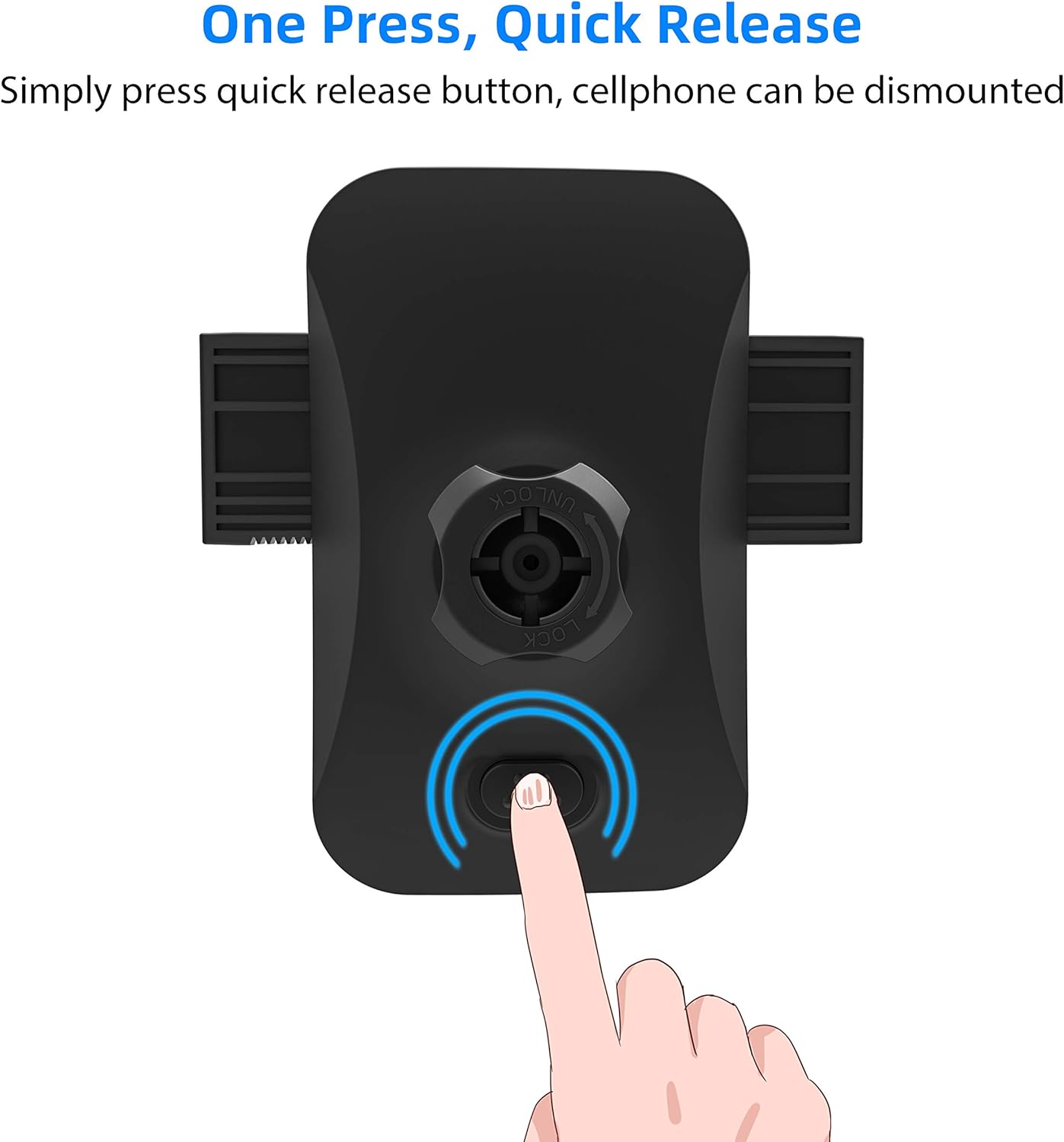 Amazon Basics 360 Universal Portable Smartphone Holder for Car, Air Vent Mount, Rotation, Easy to Install, One-Handed