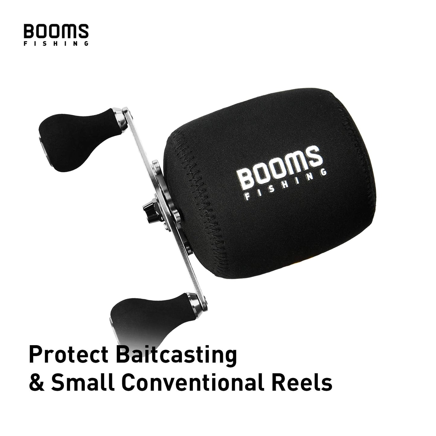 Booms Fishing RC1 Neoprene Reel Cover, Round Baitcasting Reels Cover, Fit for 3.9" W x 3.3" D Reels, Large Size