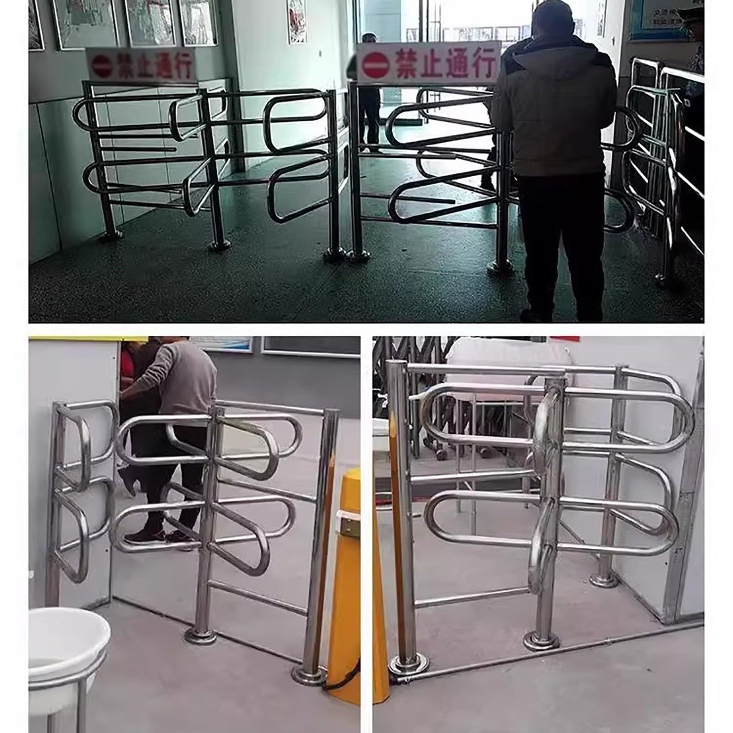 Manual Swing Gate, One-Way Push-in Rotating Barrier for Entrance Control in Supermarkets and Factories