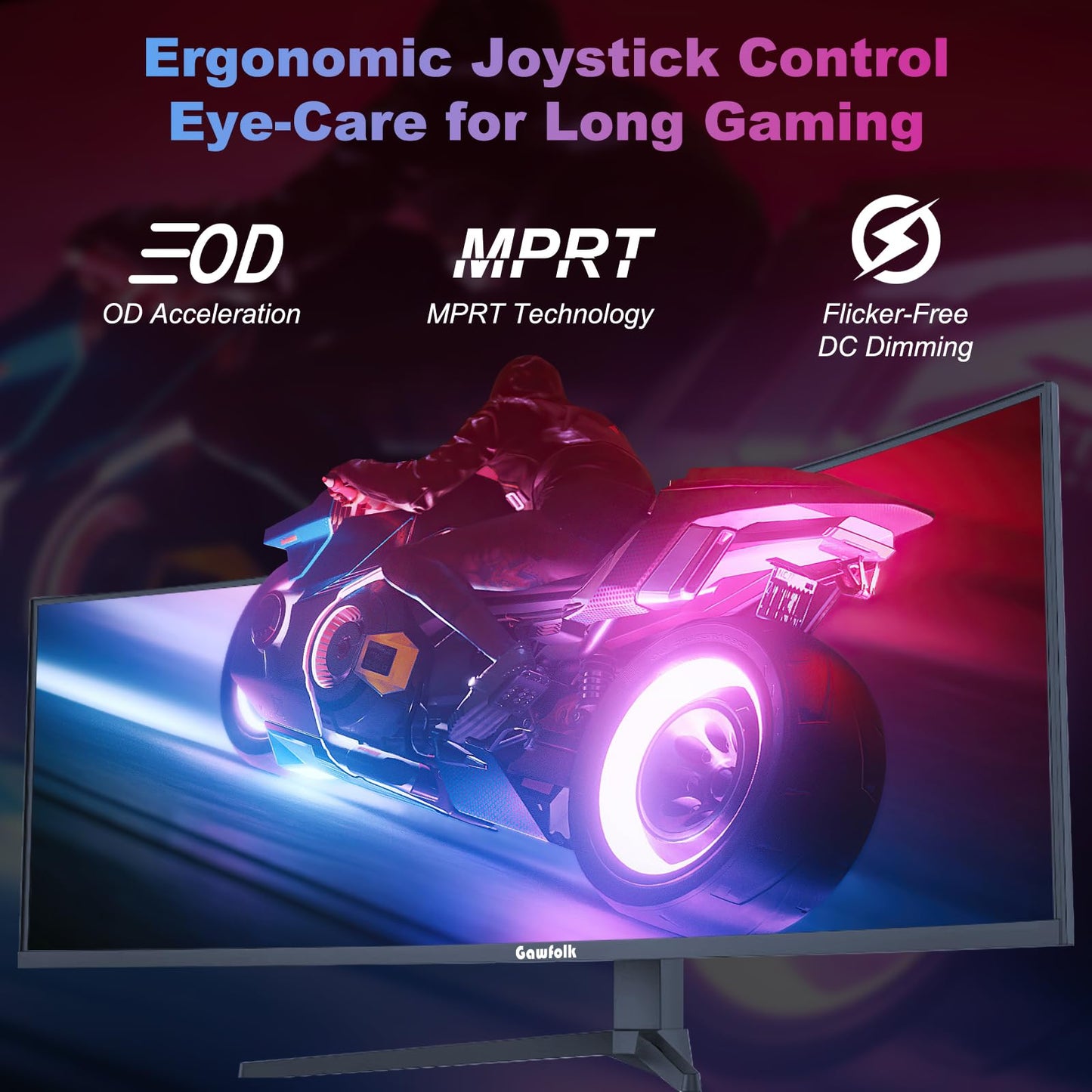Gawfolk 49 Inch Ultrawide Curved Gaming Monitor, 1500R DUHD 5120×1440 PC Screen, 240Hz Computer Dispaly with Freesync, Wall Mountable