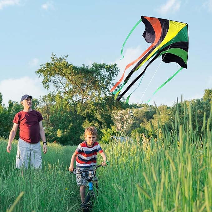 Rainbow Delta Kites(3 Pack), Easy to Fly Kites for Kids Ages 3-5 & 4-8 - Single Line Beach Kite for Toddlers and Beginners.