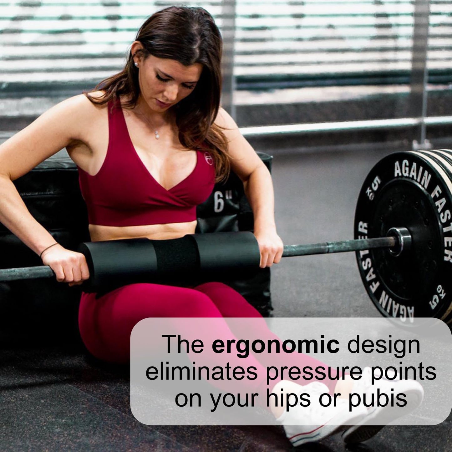 NuFit Squat & Hip Thrust Pad for Leg Day - Home Gym Barbell Pad for Squats & Lunges - Neck & Shoulder Support, Booty Work Secure and Stable - Dense padding for Comfy Glute Bridges, Smith Machine and Olympic Bar
